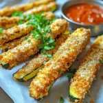 - 2 medium zucchinis, cut into fry shapes - 1 cup panko breadcrumbs - 1/2 cup grated Parmesan cheese - 1 teaspoon garlic powder - 1 teaspoon onion powder - 1 teaspoon Italian seasoning - Salt and pepper, to taste - 2 large eggs, lightly beaten - Olive oil spray How to measure zucchini for fries To get even fries, choose medium zucchinis. Cut them into 1/4-inch thick sticks. This size helps them cook well in the air fryer. If they are too thick, they may not crisp up nicely. Alternatives for ingredients If you don’t have panko, regular breadcrumbs will work. For a twist, you can use crushed cornflakes for an extra crunch. If you want a dairy-free option, try nutritional yeast instead of Parmesan cheese. You can also leave out the eggs and use a flaxseed mixture as a binder. To make zucchini fries, start with two medium zucchinis. Cut them into fry shapes, about half an inch thick. This size helps them cook evenly. Use a sharp knife for clean edges. A cutting board keeps your workspace tidy. Make sure to wash the zucchinis well before cutting. You need three bowls for this part. In the first bowl, add one cup of panko breadcrumbs. In the second bowl, pour in two large eggs, beaten lightly. The last bowl holds the mix of half a cup of grated Parmesan cheese, one teaspoon each of garlic powder, onion powder, and Italian seasoning. Season with salt and pepper to taste. This setup helps keep things organized and makes coating easy. First, preheat your air fryer to 400°F (200°C) for about five minutes. This step warms it up for even cooking. For the fries, arrange them in a single layer in the air fryer basket. Avoid stacking them to let hot air circulate. Air fry the zucchini fries for 10-12 minutes. They should turn golden brown and crispy. Halfway through the cooking time, shake the basket gently. This action helps the fries cook evenly. When the fries are golden and crispy, they are ready. Let them cool for a moment before serving. Enjoy the perfect crunch! Using olive oil spray helps your zucchini fries get that desired crunch. After coating the fries, give them a light spritz of olive oil. This adds flavor and helps the breadcrumbs crisp up. Avoid soaking them; a fine mist is all you need. For the best results, set your air fryer to 400°F (200°C). This high heat cooks the fries fast, making them crispy on the outside and tender inside. Keeping the right temperature is key to achieving that perfect golden color. Zucchini fries shine when paired with the right dips. A small bowl of marinara sauce works well. Its tangy flavor complements the savory fries. Ranch dressing is another great choice for a creamy contrast. For added flair, garnish your fries with fresh parsley or basil. This not only looks pretty but also adds a fresh taste. Serve them hot for the best experience. One common mistake is overcrowding the air fryer basket. When the fries touch, they steam instead of crisp. Cook them in batches if needed. This ensures each fry gets enough hot air to cook well. Another mistake is not cooking them long enough. Cook for about 10-12 minutes. Check for a golden brown color. If they look pale, give them a few more minutes. This way, you will avoid undercooked or soggy fries. {{image_4}} You can add more flavor to your zucchini fries. Mix spices or herbs into the breadcrumbs. Try adding paprika or cayenne for some heat. Dried oregano or thyme can also work well. Different cheese options can give your fries a twist. Use mozzarella for a gooey texture, or feta for a salty kick. Each choice changes the taste and makes the dish fun. If you want to cut carbs, you can swap zucchini for other veggies. Try using eggplant or bell peppers instead. Both will hold up well and taste great. For a gluten-free option, use crushed nuts or ground oats for the breadcrumbs. This keeps the crunch without the gluten. You can make these fries even healthier by baking them. Preheat your oven to 425°F (220°C). Spread the coated zucchini on a baking sheet and bake for about 15-20 minutes. This method reduces oil use but still gives a nice crisp. You can also replace eggs with flaxseed or chia seeds mixed with water. This is a great vegan option. To keep your zucchini fries fresh, use an airtight container. Glass or plastic containers work well. Place a paper towel at the bottom to absorb moisture. They will stay fresh for up to three days in the fridge. The best way to reheat zucchini fries is in the air fryer. Set it to 350°F (175°C) for about 5 minutes. This method helps keep them crispy. You can also use an oven. Place them on a baking sheet and heat at 375°F (190°C) for 10 minutes. Avoid the microwave, as it makes them soggy. For extra crispiness, spritz them lightly with olive oil before reheating. To keep your zucchini fries crispy, control moisture. First, salt the zucchini strips. This draws out water. Let them sit for 15 minutes. After that, pat them dry with a towel. The less moisture, the crispier your fries will be. Yes, you can bake these fries. Preheat your oven to 425°F (220°C). Arrange the coated zucchini in a single layer on a baking sheet. Bake for 20-25 minutes. Flip them halfway through for even browning. They will still be crispy and delicious! If you need a substitute for Parmesan, try nutritional yeast. It gives a cheesy flavor and is vegan. You can also use any hard cheese, like Pecorino Romano or Grana Padano, for a similar taste. To prep ahead, cut and coat the zucchini fries. Place them on a baking sheet in a single layer. Cover and refrigerate for up to 24 hours. When ready to cook, just air fry or bake as usual. They will taste fresh and delicious! Zucchini fries are a fun and tasty way to enjoy a healthy snack. We covered ingredients, step-by-step instructions, and helpful tips to make the perfect fries. You can customize flavors, store leftovers easily, and even reheat them for later. Remember, the key to crispiness is in how you prepare and cook them. By following this guide, you'll create delicious zucchini fries every time. Enjoy your cooking journey!
