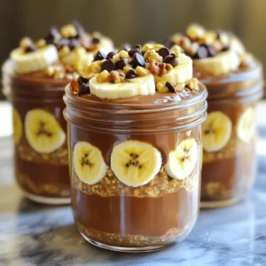 To make this tasty dish, you need: - 1 cup rolled oats - 1 cup almond milk (or any milk you like) - 2 tablespoons unsweetened cocoa powder - 2 tablespoons natural peanut butter (smooth or crunchy) - 1 tablespoon honey or maple syrup (to taste) - 1/2 teaspoon vanilla extract - 1/4 teaspoon salt - 1/4 cup Greek yogurt (optional) You can swap ingredients for special diets. If you are vegan, use maple syrup and skip Greek yogurt. For nut allergies, try sun butter instead of peanut butter. Use oat milk or coconut milk if you need a dairy-free option. Top your oats with fun extras. I love using: - Sliced bananas - Chopped nuts - Chocolate chips - Shredded coconut These add flavor and texture. You can mix and match to find your perfect combination. Enjoy your creamy oats! To make chocolate peanut butter overnight oats, start with a mixing bowl. Add 1 cup of rolled oats and 1 cup of almond milk. Mix in 2 tablespoons of unsweetened cocoa powder and 2 tablespoons of natural peanut butter. You can use smooth or crunchy peanut butter. Then, add 1 tablespoon of honey or maple syrup for sweetness. If you want a little extra flavor, stir in 1/2 teaspoon of vanilla extract and 1/4 teaspoon of salt. Whisk everything together until it's smooth. If you want creamier oats, fold in 1/4 cup of Greek yogurt. This step is optional but adds a nice tang. Once mixed, pour the oats into mason jars or airtight containers. Make sure the lids are on tight to keep them fresh. When blending, use a whisk for best results. It helps break up lumps of peanut butter. If the mix seems too thick, add a splash of milk. This helps everything come together well. Remember to taste the mix before closing the jars. Adjust the sweetness if needed. You can add more honey or syrup if you like it sweeter. For the best results, soak the oats overnight. This gives them time to soften and soak up all the flavors. If you’re short on time, let them sit for at least 4-6 hours. The longer they soak, the better the texture and taste will be. Enjoy your tasty treat in the morning! To make your overnight oats smooth and creamy, choose the right milk. I recommend almond milk, but any milk you prefer works well. Be sure to whisk your mixture until it’s well blended. If you want more creaminess, add Greek yogurt. This step makes a big difference in texture. You can easily change up the flavor. Try adding spices like cinnamon or nutmeg for warmth. Want more chocolate? Increase the cocoa powder or add chocolate chips on top. You can also swap the peanut butter for almond or cashew butter for a different taste. Fresh fruits like berries or apples can add freshness and color. One common mistake is not letting the oats soak long enough. Always soak them for at least 4-6 hours or overnight. This gives the oats time to absorb the liquid and flavors. Another mistake is adding too much sweetener. Start with a little honey or maple syrup, and taste as you go. Adjust based on your preference for sweetness. {{image_4}} To make your overnight oats vegan and dairy-free, swap regular milk for almond milk or oat milk. Both options add a nice flavor. Use maple syrup instead of honey for sweetness. This keeps your oats plant-based and tasty. If you need nut-free oats, use sunflower seed butter. It gives a nice creamy feel. For gluten-free, check that your oats are certified gluten-free. This way, you can enjoy your dish without worry. You can switch peanut butter for almond or cashew butter. Each nut butter offers a different taste. Try adding chia seeds or flaxseeds for extra nutrition. You can also mix in dried fruits like raisins or cranberries for a fun twist. You can store your chocolate peanut butter overnight oats in mason jars or airtight containers. Keep the jars sealed tightly to lock in freshness. This helps maintain the creamy texture and rich flavor. Always place them in the fridge as soon as you prepare them. This way, they stay cool and safe to eat. Your overnight oats can last up to five days in the fridge. After that, they may lose taste and texture. To enjoy them warm, take the jar out and heat it in the microwave. Remove the lid and cover the jar with a paper towel. Heat for about 30 seconds. Stir and check the temperature, then heat longer if needed. You can freeze your overnight oats if you want to make them last longer. To do this, place your oats in freezer-safe containers. Leave some space at the top for expansion. They can stay frozen for up to three months. To eat, move them to the fridge for a day to thaw. After thawing, stir well and add a little milk if they seem thick. You can keep your overnight oats in the fridge for up to five days. After this time, the oats may lose their freshness. I recommend enjoying them within three days for the best taste and texture. Yes, you can use quick oats. They will absorb liquid faster, so your oats may be softer. If you prefer a bit of chewiness, stick with rolled oats. They provide a nice texture and hold up well overnight. You can make your oats fun with various toppings. Here are some ideas: - Sliced bananas - Chopped nuts - Chocolate chips - Shredded coconut - Fresh berries - A drizzle of honey or maple syrup Mix and match to find your favorite blend! You can easily adjust the sweetness in your oats. Try adding more honey or maple syrup if you like it sweeter. If you want less sweetness, reduce the amount you use. Taste the mix before soaking to find your perfect balance. Chocolate peanut butter overnight oats are simple and fun to make. We explored all the ingredients, from the main list to tasty toppings. I shared step-by-step instructions to guide you through, ensuring creamy results. We discussed tips for customizing flavors and avoiding common mistakes. In conclusion, these oats are versatile and perfect for breakfast. With many variations and storage tips, you can enjoy them fresh or frozen. Now, you can easily make and love your own overnight oats!