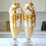 To make a great Caramel Apple Milkshake, you will need simple, tasty ingredients. Here’s the list you will use: - 2 cups creamy vanilla ice cream - 1 cup rich whole milk - 1 medium sweet apple, such as Honeycrisp - 1/4 cup luscious caramel sauce - 1/2 teaspoon ground cinnamon - Whipped cream for topping - Optional: Crushed graham crackers Each ingredient plays a key role. The vanilla ice cream gives a rich base. Whole milk adds creaminess. The sweet apple brings freshness and texture, while the caramel sauce adds that irresistible sweetness. Ground cinnamon gives a warm flavor that ties everything together. Whipped cream on top makes it extra special. If you want a fun crunch, sprinkle crushed graham crackers over the whipped cream. Choosing quality ingredients matters. A fresh, sweet apple like Honeycrisp will make your milkshake taste even better. Use a thick caramel sauce for a rich finish. With these ingredients, you will create a delightful and creamy treat that everyone will love! - Step 1: Prepare the mixing ingredients Start by gathering all your ingredients. You will need 2 cups of creamy vanilla ice cream, 1 cup of rich whole milk, and 1 medium sweet apple, like Honeycrisp. Make sure to core and chop the apple. You’ll also need 1/4 cup of luscious caramel sauce and 1/2 teaspoon of ground cinnamon. - Step 2: Blend the mixture In a high-powered blender, combine the vanilla ice cream, whole milk, chopped apple, caramel sauce, and ground cinnamon. Blend on medium speed until the mixture becomes smooth and creamy. It’s okay to keep some apple chunks for added texture. - Step 3: Adjust sweetness if needed Taste your milkshake. If you want it sweeter, add more caramel sauce. Blend briefly to mix in the extra sweetness. - Step 4: Pour into serving glasses Carefully pour the milkshake mixture into two tall glasses. Leave about an inch of space at the top for the whipped cream. - Step 5: Add toppings and garnish Top each milkshake with a generous swirl of whipped cream. Drizzle extra caramel sauce over the top for a rich finish. If you want an added crunch, sprinkle crushed graham crackers over the whipped cream before serving. Enjoy this delightful treat! To boost the flavor of your milkshake, try adding more caramel. It makes each sip even sweeter. You can also mix in a pinch of sea salt. This salt brings out the caramel's sweetness. As for apples, I recommend using Honeycrisp. They are sweet and crunchy, perfect for a milkshake. Fuji apples also work well. Their natural sweetness adds to the overall flavor. For a creamy milkshake, blend the ice cream and milk on medium speed. This method gives you a smooth texture. Keep some apple chunks for fun bites in every sip. If you blend too much, you can lose that crunch. Just blend until the mixture is smooth but still has pieces of apple. For serving, tall glasses are the best choice. They show off the layers of your milkshake. You can use mason jars for a fun twist. Top the shake with a generous swirl of whipped cream. Drizzle extra caramel sauce on top for a sweet finish. If you want extra crunch, sprinkle crushed graham crackers over the whipped cream. It adds a nice texture and looks great too! {{image_4}} You can easily make a vegan version of this milkshake. Start by using dairy-free ice cream. Look for options made from coconut or almond milk. Instead of whole milk, use almond milk or oat milk. These swaps keep the creamy texture you love. Use vegan caramel sauce, which you can find in stores or make at home. This way, you still enjoy that sweet caramel flavor without animal products. Want a healthier milkshake? Try using low-calorie ice cream. Look for brands that use stevia or monk fruit as sweeteners. These choices cut down sugar without losing taste. You can also use unsweetened almond milk or skim milk. If you want to sweeten it naturally, try adding a ripe banana. This adds creaminess and sweetness without extra calories. You can bring the taste of fall into your milkshake. Add pumpkin spice or cinnamon for a cozy flavor. A pinch of nutmeg works well, too. Mix these spices in with your other ingredients. This simple change makes your milkshake feel festive and warm. It’s perfect for those chilly autumn nights! To keep your caramel apple milkshake fresh, store it in the fridge. Pour any leftover milkshake into a clean, airtight container. This helps to prevent air from getting in and keeps it tasty. It is best to consume stored milkshake within 24 hours for the best flavor. If you notice any separation, just give it a quick stir before enjoying it again. Freezing milkshakes is a great way to save them for later. To freeze, pour the milkshake into ice cube trays. Once frozen, transfer the cubes to a freezer-safe bag. This way, you can blend a few cubes with milk later to create a quick treat. When you want a milkshake, just blend the frozen cubes with a splash of milk until smooth. Enjoy a refreshing drink anytime! For milkshakes, I love using sweet apples. Honeycrisp apples work great. They add natural sweetness and a crisp texture. Tart apples can also shine, but they may change the flavor. If you prefer a tangy taste, try Granny Smith apples. Balance is key, so pick what you like. Mixing sweet and tart can give a fun twist to your milkshake. Yes, you can prepare some parts ahead of time. Chop the apples and store them in water with lemon juice. This stops them from browning. You can also mix the ice cream, milk, and caramel sauce early. Keep it in the fridge for later use. Just blend everything fresh before serving. This keeps the milkshake creamy and delightful. To make your milkshake thicker, use less milk. Start with half a cup and adjust later. You can also add more ice cream for creaminess. Another trick is to blend on low speed. This keeps some apple chunks intact. If you want it even thicker, freeze the milkshake for a bit before serving. Enjoy experimenting until you find your perfect thickness! In this post, I shared how to make a delicious caramel apple milkshake. We covered the main ingredients, step-by-step instructions, helpful tips, and tasty variations. You learned how to enhance flavors and achieve a creamy texture. Use the storage tips to keep your leftovers fresh. Remember, you can get creative with toppings and flavors. Whether you stick to the classic or try a new twist, enjoy every sip of your milkshake. This treat is sure to please anyone who loves sweet flavors and fun textures.