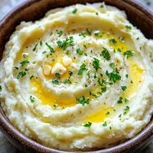 Creamy Garlic Parmesan Mashed Cauliflower Delight