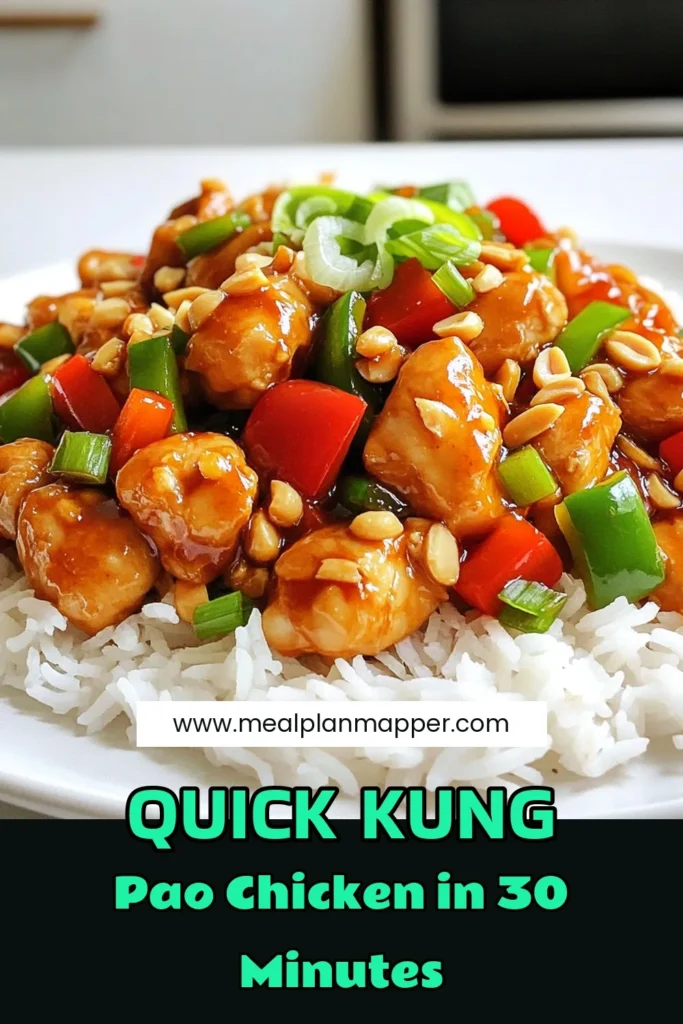 Savor the flavors of homemade Kung Pao Chicken with this easy recipe that brings a delightful twist to your dinner table! With tender chicken pieces, vibrant veggies, and a spicy-sweet sauce, you'll have a delicious meal ready in just 30 minutes. Perfect for impressing family and friends! Don’t miss out—click through for the full recipe and make your home-cooked meal a standout. #KungPaoChicken #HomemadeRecipes #EasyDinner #FoodieDelight