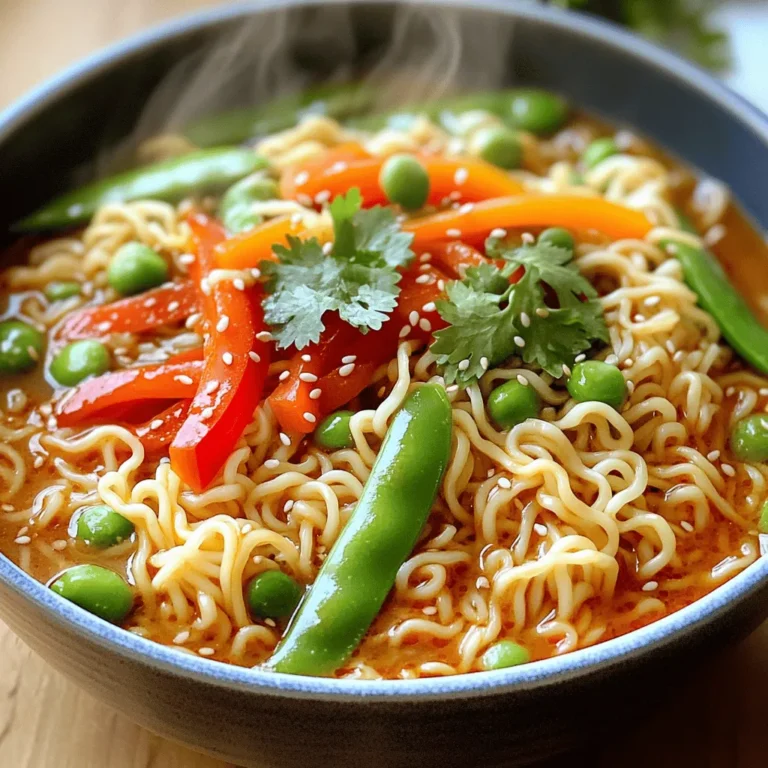 For Spicy Szechuan Noodles, you need these key ingredients: - 8 oz egg noodles - 2 tablespoons vegetable oil - 3 garlic cloves, minced - 1-inch piece of fresh ginger, grated - 1-2 tablespoons Szechuan peppercorns - 1 red bell pepper, sliced - 1 cup snap peas, trimmed - 1 medium carrot, sliced - 4 green onions, chopped - 2 tablespoons soy sauce - 1 tablespoon chili paste - 1 tablespoon sesame oil - 2 teaspoons rice vinegar - Salt, to taste - Fresh cilantro leaves These ingredients work together to create a rich, spicy flavor. You can swap egg noodles for other noodles, like: - Rice noodles - Udon noodles - Whole wheat noodles - Zucchini noodles Each type gives a different taste and texture. Choose what you like best. Aromatics are crucial for flavor. The main ones are: - Garlic: Adds depth. - Ginger: Offers warmth. - Szechuan peppercorns: Provides a unique numbing spice. These aromatics make your dish smell amazing and taste even better. Start by filling a large pot with salted water. Bring it to a rolling boil. Add 8 ounces of egg noodles or your favorite noodles. Cook them according to the package instructions until al dente. Once done, drain the noodles in a colander. Drizzle a little oil over them and toss gently. This step keeps the noodles from sticking. Set them aside for now. Next, grab a large skillet or wok. Heat 2 tablespoons of vegetable oil over medium heat. When the oil is hot, add 3 minced garlic cloves and a 1-inch piece of grated ginger. Toss in 1-2 tablespoons of Szechuan peppercorns for that special numbing flavor. Stir-fry these for about 1-2 minutes. Watch closely so the garlic doesn’t burn. You want a fragrant mix, not a bitter one. Now it’s time for the veggies. Add 1 sliced red bell pepper, 1 cup of snap peas, and 1 sliced carrot to the skillet. Stir-fry everything for about 3-4 minutes. You want the veggies to be crisp-tender and bright in color. This makes the dish look good and taste fresh. In a small bowl, whisk together the sauce. Mix 2 tablespoons of soy sauce, 1 tablespoon of chili paste, 1 tablespoon of sesame oil, and 2 teaspoons of rice vinegar. Once mixed well, pour this savory sauce over the stir-fried vegetables. Make sure everything is coated nicely for great flavor. Carefully add the cooked noodles to your skillet. Using gentle motions, toss the noodles with the vegetable mix. This helps the noodles soak up the tasty sauce. Make sure everything is well combined. Continue to stir-fry for another 1-2 minutes. Ensure everything is heated through. Taste your dish and add salt or more chili paste if you like it spicier. Once done, remove the skillet from heat. Transfer the noodles to a serving dish. Garnish with the chopped green onions and fresh cilantro leaves. Enjoy the vibrant look! To control the heat in your Szechuan noodles, start small. Use 1 tablespoon of chili paste. Taste the dish as you cook. If you want more spice, add another tablespoon. Szechuan peppercorns also bring heat. If you find them too strong, use less. Pair spicy dishes with cooling elements like cucumber. This balance makes each bite enjoyable. For great noodles, choose your type wisely. Egg noodles work well, but you can also use rice or udon noodles. Always cook your noodles al dente. This keeps them firm and helps them soak up the sauce. After draining, toss them with a bit of oil. This stops them from sticking together. Timing is key, so watch them closely as they cook. Serving matters as much as taste. Use deep bowls for an inviting look. This keeps all the delicious sauce in place. Drizzle a little extra sesame oil on top for shine. Add a few whole Szechuan peppercorns for a pop of color. Fresh cilantro gives a vibrant touch. Finally, sprinkle the chopped green onions for added crunch and flavor. {{image_4}} You can easily make Szechuan noodles vegetarian. Just skip the meat and add more veggies. Try adding mushrooms, broccoli, or bell peppers. These veggies soak up the spicy sauce well. You can also use tofu for extra protein. Firm tofu holds its shape and adds a nice texture. For protein lovers, adding chicken, shrimp, or tofu is a great option. If you choose chicken, use thin strips for quick cooking. Marinate it with soy sauce and ginger for flavor. Shrimp cooks fast and adds a sweet taste. Just toss them in when you add the veggies. Tofu can be cubed and stir-fried until crispy before mixing in with the noodles. If you need a gluten-free meal, swap egg noodles for rice noodles. They work well with the spicy sauce. Make sure to use gluten-free soy sauce. Rice vinegar is usually gluten-free, but check the label to be sure. Enjoy your spicy Szechuan noodles without worry! To store leftover Spicy Szechuan Noodles, first let them cool. Place them in a tight container. Make sure to seal it well to keep them fresh. Store the container in the fridge. Leftovers will stay good for about 3 to 5 days. When you want to enjoy your leftovers, take them out of the fridge. You can reheat them in a pan on medium heat. Add a splash of water or oil to keep them moist. Stir them well for even heating. You can also use a microwave. Heat in short bursts, stirring in between. This way, they warm up evenly. If you want to save your Szechuan Noodles for later, freezing is a great option. Let the noodles cool completely. Place them in a freezer-safe bag or container. Remove as much air as possible to prevent freezer burn. Label the container with the date. These noodles can freeze well for up to 2 months. When you're ready to eat, thaw them in the fridge overnight before reheating. Szechuan peppercorns are not true peppercorns. They come from the prickly ash tree. They add a unique numbing sensation to dishes. This flavor makes Szechuan cuisine special. You can find them in Asian markets or online. Crush them lightly before cooking to release their flavor. Yes, you can! Soy sauce is a great base. You could also try hoisin or oyster sauce. Just keep the flavors balanced. Adjust the chili paste based on your spice level. Experimenting can lead to tasty surprises! To reduce the heat, use less chili paste. You can also substitute with sweet soy sauce. Adding more vegetables will help tone down the spice too. Creamy toppings like yogurt or sour cream can also help. Some good side dishes include spring rolls or dumplings. A fresh cucumber salad can add crunch. You might also enjoy steamed broccoli or bok choy. These options balance the heat and add variety. Look for restaurants specializing in Szechuan cuisine. They often serve traditional dishes. Check online reviews to find popular spots. Ask friends for recommendations too. Don't forget to explore new places! Szechuan noodles are full of flavor and fun to make. We discussed key ingredients, step-by-step cooking, and tips for spice levels. You learned about tasty variations and how to store leftovers. This dish can be exciting and easy, whether you want veggies, protein, or gluten-free options. With the right techniques and creativity, you can enjoy a wonderful meal. Now, grab your ingredients and get cooking!
