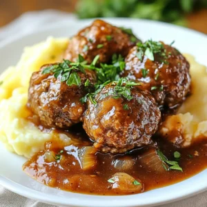 Savory Slow Cooker Salisbury Steak Meatballs Recipe