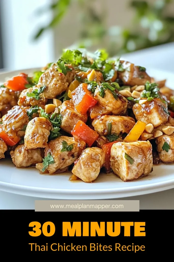 Discover this delicious Thai chicken bites recipe that’s perfect for quick meals and gatherings! These easy Thai appetizers feature marinated chicken bites bursting with bold flavors. In just 30 minutes, you can create a Thai-inspired chicken dish that delights your taste buds. Perfectly suited for any occasion, these quick Thai chicken bites are a must-try! Save and share this simple recipe today! #ThaiChickenBites #EasyAppetizers #QuickThaiRecipe #MarinatedChickenBites