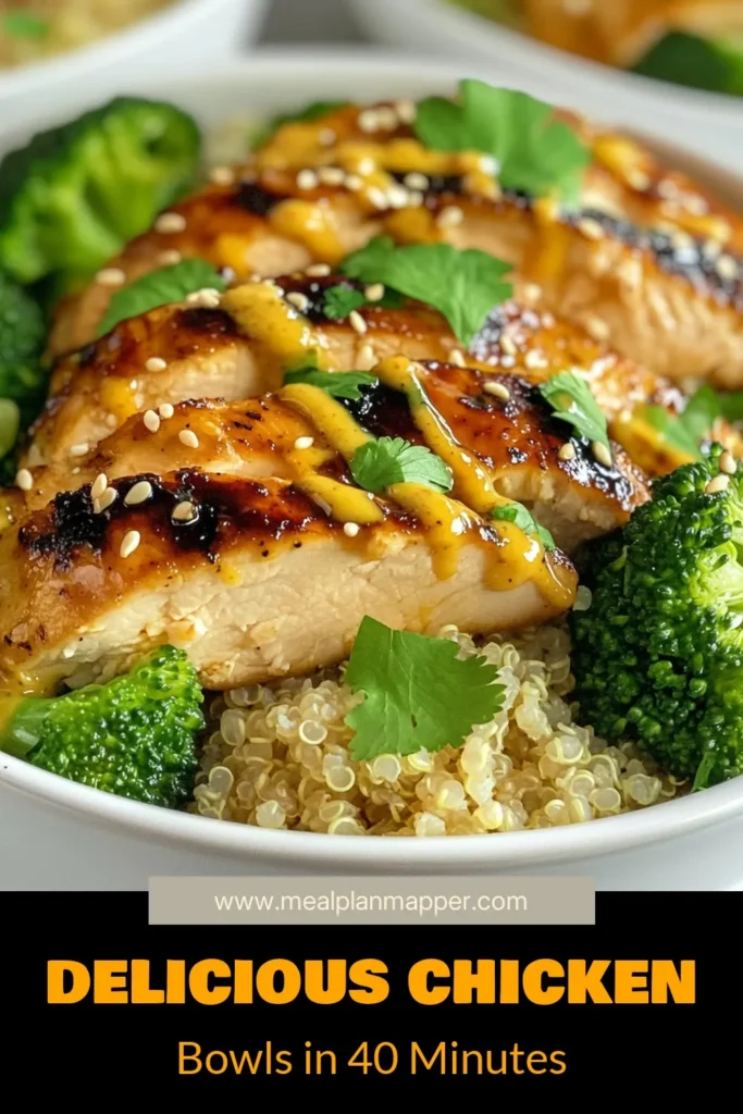 Delicious and nutritious grilled chicken broccoli bowls are here to elevate your meal prep game! This easy grilled chicken recipe combines perfectly grilled chicken, steamed broccoli, and fluffy quinoa for a healthy meal prep idea. Drizzle with a homemade garlic sauce from our garlic sauce recipe to take it to the next level. Perfect for busy weeks! Try it today and save for later! #HealthyEating #MealPrep #QuinoaRecipes #GrilledChicken