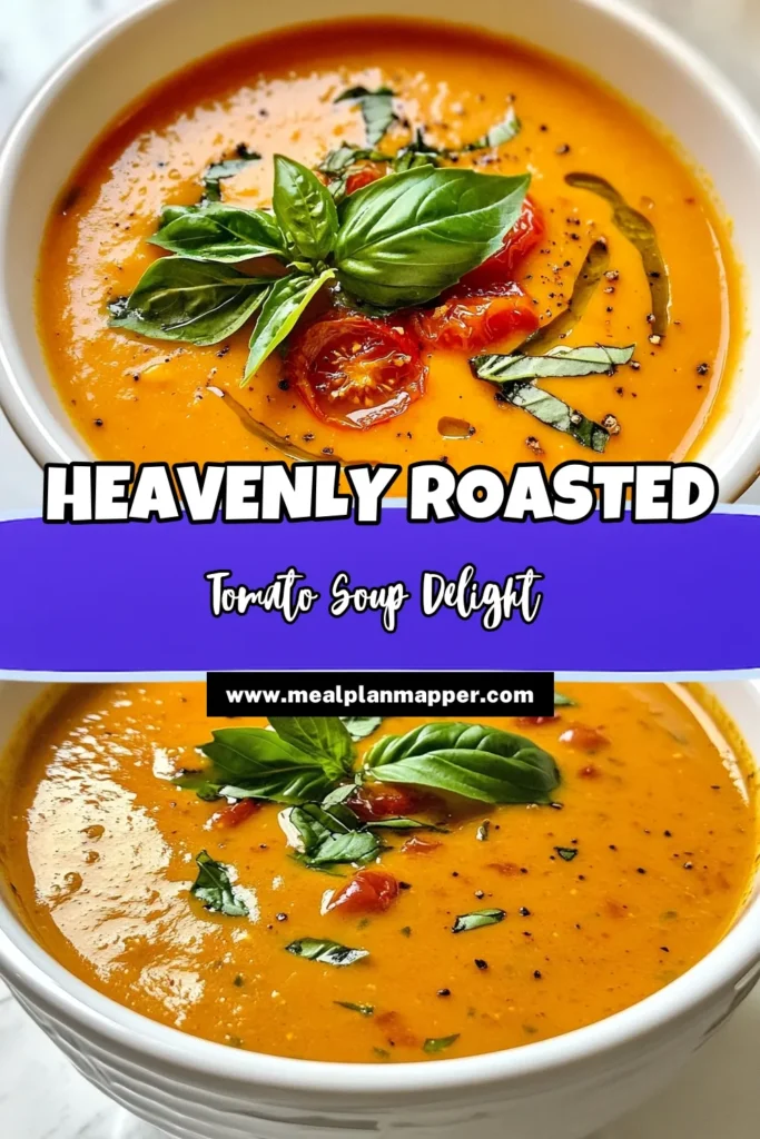 Savor the rich flavors of homemade roasted tomato soup with our easy vegetarian soup recipe inspired by Ramsay! This creamy tomato soup is perfect for cozy nights and is packed with fresh ingredients like ripe tomatoes, garlic, and herbs. Discover the best roasted tomato soup that’s simple to make and incredibly delicious. Try making this comforting dish today! Save the recipe! #RoastedTomatoSoup #HomemadeSoup #VegetarianRecipes #TomatoSoup