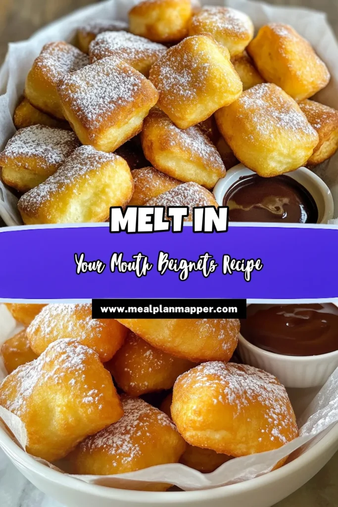 Indulge in the delightful taste of Vanilla French Beignets with this easy beignets recipe. These homemade beignets are the perfect French pastry dessert, featuring a heavenly blend of flavors. Just 15 minutes of prep time leads to sweet fried dough that’s irresistibly golden and dusted with powdered sugar. Perfect for breakfast or a snack! Save this recipe and treat yourself to these delicious bites today! #VanillaFrenchBeignets #HomemadeBeignets #FrenchPastry #SweetTreats