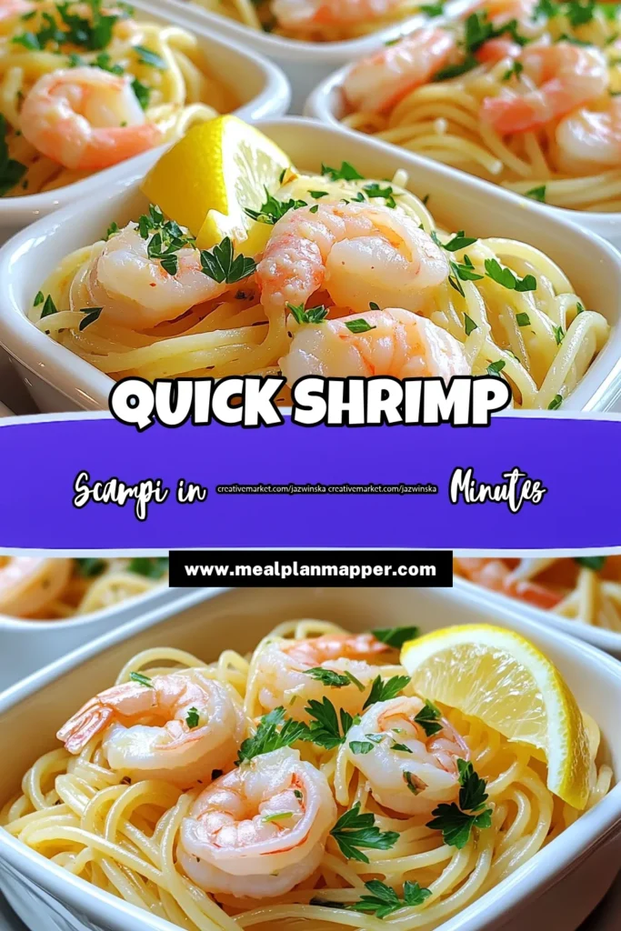 Whip up a delicious Minute Shrimp Scampi Pasta in just 15 minutes! This easy recipe combines juicy shrimp, garlic, and a zesty lemon sauce with your choice of spaghetti or linguine for a delightful dish that’s perfect for dinner. Elevate your culinary skills and impress your family or guests with this quick yet elegant meal. Click through for the full recipe and bring this mouthwatering dish to your table tonight! #ShrimpScampi #PastaRecipes #QuickMeals #DinnerInspiration