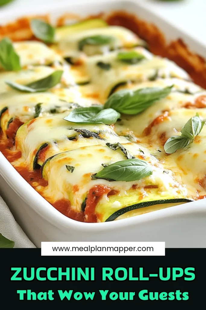 Discover a delicious twist on dinner with our Ricotta Zucchini Lasagna Roll-Ups! This Zucchini Roll-Ups Recipe is the perfect Healthy Lasagna Alternative for those seeking a vegetarian option. Easy to make with creamy ricotta, fresh zucchini, and melted cheese, it's sure to impress at any meal. Say goodbye to traditional lasagna and hello to a nutritious and tasty Vegetarian Zucchini Dish. Save this Easy Ricotta Recipe for a flavorful weeknight dinner! #HealthyRecipes #VegetarianEats #ZucchiniRecipes #EasyDinnerIdeas