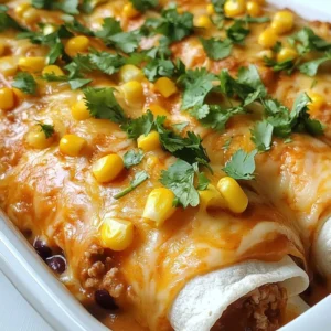 To make Turkey Black Bean Enchiladas, you will need: - 1 lb ground turkey - 1 can (15 oz) black beans, thoroughly rinsed and drained - 1 cup corn (fresh, frozen, or canned) - 1 small onion, finely diced - 2 cloves garlic, minced - 1 teaspoon ground cumin - 1 teaspoon chili powder - 1/2 teaspoon smoked paprika - Salt and freshly cracked pepper to taste - 8 tortillas (corn or flour) - 2 cups enchilada sauce (red or green) - 1 cup shredded cheese (cheddar or Monterey Jack) - Fresh cilantro, chopped You can swap some ingredients for fun. Try using ground chicken or blackened tofu instead of turkey for a different taste. If you want more heat, add jalape&ntilde;os to the filling. Use sweet potatoes or zucchini in place of corn for a veggie boost. And for the sauce, any store-bought brand works well. You can even make your own sauce for a fresh flavor. When picking tortillas, think about what you like best. Corn tortillas give a classic taste. They are firm and hold the filling well. Flour tortillas are softer and easier to roll. If you want to make it gluten-free, look for corn or gluten-free flour options. Always check the package for freshness. A good tortilla should be pliable and not break easily. {{ingredient_image_2}} To start, preheat your oven to 375&deg;F (190&deg;C). This ensures your enchiladas bake perfectly. In a large skillet, add 1 pound of ground turkey. Cook it over medium heat for about 5 to 7 minutes. Break the meat apart with a spoon until it turns brown and is no longer pink. Next, add 1 small finely diced onion and 2 cloves of minced garlic. Cook these for 3 to 4 minutes. Stir occasionally until the onion looks clear and smells great. Then, stir in 1 can of rinsed black beans and 1 cup of corn. Next, add 1 teaspoon of ground cumin, 1 teaspoon of chili powder, and 1/2 teaspoon of smoked paprika. Season with salt and fresh cracked pepper to taste. Cook this mixture for 2 to 3 more minutes. Make sure it&rsquo;s heated evenly and all flavors mix well. Now it&rsquo;s time to assemble the enchiladas. Grab a baking dish and spread a thin layer of enchilada sauce on the bottom. This prevents the tortillas from sticking. Take an 8-inch tortilla and spoon 2 to 3 tablespoons of your turkey filling into the center. Roll it up tightly and place it seam-side down in the dish. Repeat this for all the tortillas until you fill the dish. After you have all the tortillas in place, pour the rest of the enchilada sauce over them. Make sure to cover them well. Then, sprinkle 1 cup of shredded cheese evenly across the top. This will melt beautifully in the oven. Cover the dish with aluminum foil. To avoid sticking, spray the foil lightly with cooking oil. Place the dish in your preheated oven and bake for 20 minutes. After this time, remove the foil. Bake for another 10 to 15 minutes. Wait until you see the cheese bubble and turn golden. Once done, take the enchiladas out and let them sit for a few minutes. This helps them set. Before serving, sprinkle fresh chopped cilantro on top. Enjoy your tasty Turkey Black Bean Enchiladas! To cook ground turkey just right, follow these simple steps. First, heat your pan on medium. Add the turkey and break it apart with a spoon. Cook for about 5 to 7 minutes. You want it browned and no longer pink. Stir often to avoid burning. This method keeps the turkey juicy and adds flavor. Cheese plays a big role in flavor. Cheddar gives a sharp taste, while Monterey Jack adds creaminess. You can also try pepper jack for a spicy kick. For a lighter option, use queso fresco or feta. Mix and match to find your favorite cheese blend. Seasonings make all the difference. Ground cumin adds warmth, while chili powder brings heat. Smoked paprika gives depth and a hint of sweetness. Don&rsquo;t forget salt and pepper to taste! Feel free to add fresh herbs like cilantro or parsley for a burst of freshness. Adjust these spices to suit your taste buds. Pro Tips Use Fresh Ingredients: Whenever possible, opt for fresh vegetables and herbs to enhance the flavor and nutrition of your enchiladas. Customize Your Fillings: Feel free to add other ingredients like bell peppers, zucchini, or cooked rice for extra texture and flavor. Make Ahead: Prepare the enchiladas in advance and store them in the refrigerator. Bake them just before serving for a quick meal. Spice It Up: Adjust the spices according to your taste. Add more chili powder or diced jalape&ntilde;os for a spicier kick. {{image_4}} You can make a tasty vegetarian version of turkey black bean enchiladas. Swap out the ground turkey for a mix of saut&eacute;ed vegetables. Great options are bell peppers, zucchini, and mushrooms. Keep the black beans and corn for protein and texture. Use the same spices to keep the flavor strong. You can also add some spinach for extra nutrients. This dish stays colorful and filling without the meat. If you like heat, spice up your turkey black bean enchiladas. Add diced jalape&ntilde;os or serrano peppers to the turkey mix while cooking. You can also increase the chili powder to two teaspoons. For a zesty kick, drizzle some hot sauce on top before serving. Consider using pepper jack cheese instead of cheddar for extra flavor. These enchiladas will give your taste buds a fun ride! For those who need gluten-free meals, you have options. Choose gluten-free tortillas made from corn or almond flour. Check the labels to ensure they are certified gluten-free. The rest of the recipe remains the same. You can enjoy all the flavors without worrying about gluten. This way, everyone can dig into these enchiladas without a care! To keep your Turkey Black Bean Enchiladas fresh, place them in an airtight container. Make sure to cool them down to room temperature first. Store them in the fridge for up to three days. This way, you can enjoy them again without losing flavor. Reheating enchiladas is simple. Preheat your oven to 350&deg;F (175&deg;C). Place the enchiladas in a baking dish and cover them with foil. Bake for about 15-20 minutes until they are hot. You can also use a microwave. Just place a single serving on a plate and heat for 1-2 minutes, checking halfway through. If you want to save some for later, freezing is a great option. Wrap each enchilada in plastic wrap, then place them in a freezer bag. They will stay fresh for up to three months. When you&rsquo;re ready to eat, thaw them in the fridge overnight and reheat as mentioned above. Enjoy a quick and tasty meal anytime! Yes, you can use other meats. Ground chicken or beef are great swaps. For a lighter option, try shredded chicken. If you want a twist, pulled pork works well too. Just ensure the meat is cooked fully before mixing it with the beans. Leftover enchiladas can last about three to five days in the fridge. Make sure to keep them in an airtight container. If you want to keep them longer, freezing is a good option. They can last up to three months in the freezer. There are many great sides you can serve. Consider guacamole for creaminess. Sour cream adds a nice touch too. A fresh salad with lime dressing brightens the meal. You could also serve rice or corn for extra heartiness. You&rsquo;ve learned how to make delicious turkey black bean enchiladas step-by-step. We covered essential ingredients, cooking tips, and even storage methods. Each part, from filling to baking, helps you create a tasty meal. Remember, you can try different meats or make them vegetarian! Keep these tips in mind to enhance flavors and store extras for later. Enjoy your cooking journey and share these recipes with family!