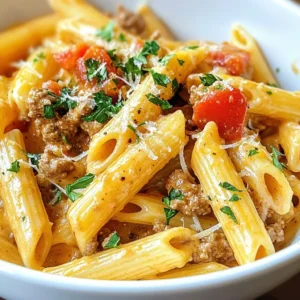 - 1 pound ground beef - 12 ounces pasta (penne or fusilli) - 1 medium onion, finely chopped - 2 cloves garlic, minced - 1 can (14 oz) diced tomatoes with juices - 3 cups beef broth - 1 cup heavy cream - 1 cup grated Parmesan cheese - 1 teaspoon Italian seasoning - Salt and freshly ground black pepper to taste - 2 tablespoons olive oil - Fresh parsley, chopped (for garnish) - Large pot or Dutch oven - Wooden spoon - Measuring cups - Measuring spoons - Knife and cutting board - Serving bowls If you want to switch things up, here are some easy swaps: - Ground beef: Try ground turkey or chicken for a lighter dish. - Pasta: Use gluten-free pasta for a gluten-free option. - Heavy cream: Substitute with half-and-half or coconut milk for a lighter sauce. - Parmesan cheese: Use Pecorino Romano or a dairy-free cheese for a different flavor. - Diced tomatoes: Swap for fresh tomatoes or a can of tomato sauce if you prefer. {{ingredient_image_2}} 1. Start by gathering all your ingredients. This makes cooking easier and faster. 2. Finely chop the onion and mince the garlic. Set them aside for later use. 3. Measure out the pasta, beef broth, and heavy cream. Keep them handy. 1. In a large pot or Dutch oven, heat 2 tablespoons of olive oil over medium heat. 2. Once the oil is hot, add the chopped onion and minced garlic. Saut&eacute; for about 3-4 minutes. You want the onion to be soft and clear. 3. Next, increase the heat to medium-high. Add 1 pound of ground beef to the pot. Cook it for around 5-7 minutes. Break it apart with a wooden spoon as it browns. If there is too much fat, drain it. 4. Stir in 1 can of diced tomatoes with juices, 3 cups of beef broth, and 1 teaspoon of Italian seasoning. Mix well and bring it to a gentle simmer. 5. Add 12 ounces of pasta into the pot, making sure it is well mixed. Ensure all pasta is submerged in the broth. 6. Cover the pot and let it cook for 10-12 minutes. Stir occasionally to stop the pasta from sticking. The pasta should be firm but tender. 7. Lower the heat and stir in 1 cup of heavy cream and 1 cup of grated Parmesan cheese. Cook for another 2-3 minutes. Stir often until the sauce is thick and creamy. 8. Taste your pasta and season with salt and freshly ground black pepper. Adjust to your liking. 9. Remove the pot from heat and let it rest for a few minutes before serving. - Always stir the sauce well after adding cream and cheese. This helps mix everything evenly. - Cook on low heat after adding cream. High heat can make it separate. - If the sauce seems too thick, add a splash of beef broth or water to loosen it. When making creamy one pot beef pasta, a few mistakes pop up often. First, don&rsquo;t skip draining excess fat from the beef. This keeps your dish lighter and tastier. Second, avoid overcooking the pasta. It should be al dente to absorb the creamy sauce without becoming mushy. Lastly, don&rsquo;t forget to stir the pot occasionally. This prevents sticking and ensures even cooking. You can easily boost the flavor of your dish. Try adding a splash of red wine with the broth. This adds depth and richness. Fresh herbs, like basil or thyme, can brighten the taste. For heat, sprinkle in red pepper flakes. You can also mix in some saut&eacute;ed mushrooms or spinach for extra nutrients and flavor. Garnishing adds a nice touch to your creamy beef pasta. Fresh parsley is a great choice. It adds color and a fresh taste. You can also sprinkle extra Parmesan cheese on top for richness. For a bit of crunch, add toasted pine nuts or breadcrumbs. Serve in warm bowls for a cozy feel, making your meal even more inviting. Pro Tips Use Fresh Herbs: Fresh parsley not only adds a pop of color but also enhances the flavor profile. Consider adding basil or oregano for an extra layer of taste. Customize Your Pasta: Experiment with different pasta shapes like farfalle or rotini to create a unique texture that holds the sauce well. Adjust the Creaminess: If you prefer a lighter dish, you can substitute half-and-half for the heavy cream or use Greek yogurt for a tangy twist. Leftover Storage: Store any leftovers in an airtight container in the fridge. Reheat gently on the stove with a splash of beef broth to revive the creamy texture. {{image_4}} You can easily make this dish vegetarian. Swap the ground beef for plant-based meat crumbles. Another option is to use lentils. They add great protein and texture. You can also add veggies for color and flavor. Consider using bell peppers, mushrooms, or spinach. These will blend well with the creamy sauce. While penne or fusilli works great, feel free to try other pasta shapes. Spaghetti or rotini can also work well. Just adjust the cooking time based on the pasta type. Whole wheat or gluten-free pasta can fit into this recipe too. These options keep the meal healthy and accessible for all diets. If you want more variety, consider using different proteins. Ground turkey or chicken can replace beef. These options are leaner and still tasty. For a fun twist, try shrimp or diced chicken. They will cook quickly and add a fresh flavor to the dish. Experiment with these variations to find your favorite version! To store leftovers, let the pasta cool first. Then, place it in an airtight container. This keeps it fresh for up to three days in the fridge. Make sure to seal the container well to avoid any odors from other foods. You can freeze creamy one pot beef pasta too. Portion it into freezer-safe bags or containers. Label each bag with the date. It stays good for up to three months in the freezer. When ready to eat, just thaw it overnight in the fridge before reheating. To reheat, use a pot on low heat. Add a splash of beef broth or water to restore creaminess. Stir frequently to prevent sticking. You can also use the microwave. Heat it in short bursts, stirring in between. This keeps the pasta creamy and delicious. Yes, you can use other meats. Ground turkey or chicken works well. These options can be lighter than beef. You can also try venison or pork for a unique taste. Just follow the same steps in the recipe. To add heat, mix in crushed red pepper flakes. Start with a small pinch and taste. You can also add diced jalape&ntilde;os or hot sauce. These ingredients will boost the flavor and spice level. Adjust to fit your taste. If you want a lighter option, use half-and-half. Another choice is coconut cream for a dairy-free version. For a healthier twist, try Greek yogurt. Just stir it in at the end to keep the texture creamy. We covered the important ingredients and tools needed for your dish. You learned how to prepare, cook, and get the creamy texture just right. I shared common errors to avoid and tasty ways to enhance flavor. You now know different variations, including vegetarian options. In conclusion, cooking can be fun and simple with the right steps. Enjoy experimenting with your meals, and don't be afraid to make it your own. Happy cooking!