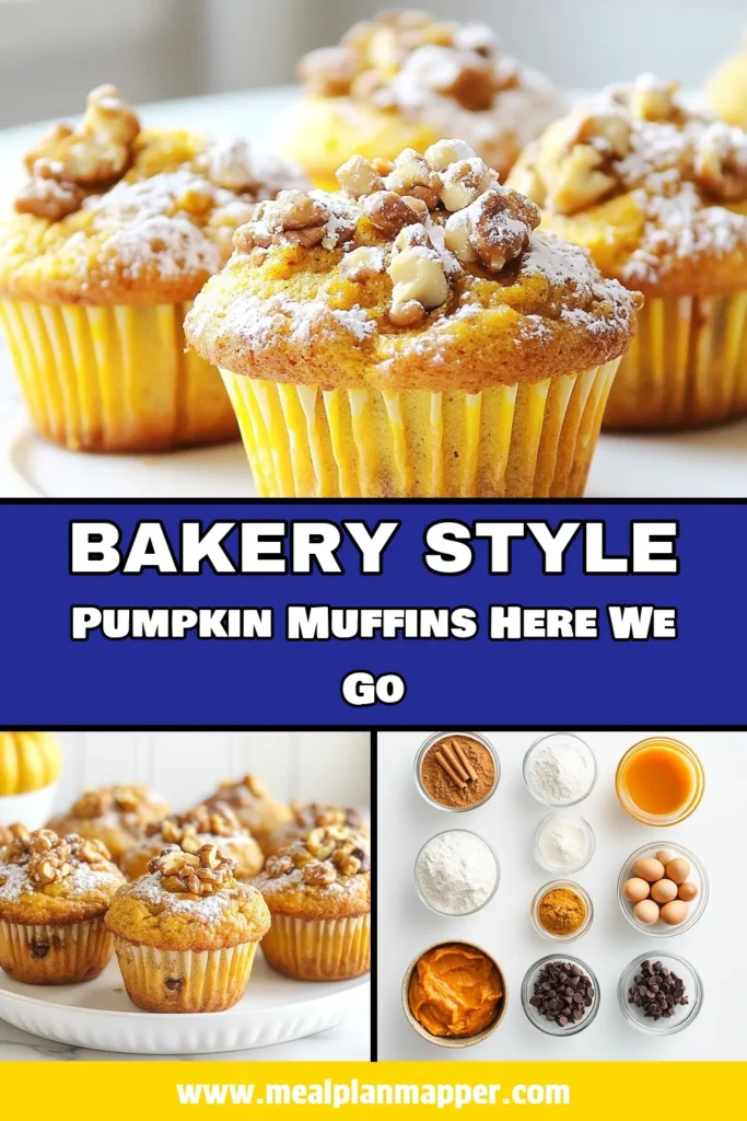 Indulge in these easy pumpkin muffins with our delicious bakery-style pumpkin muffins recipe! Perfect for fall, these spiced pumpkin muffins are moist and flavorful, and you can even make pumpkin chocolate chip muffins for a sweet twist. Just 35 minutes stands between you and these delightful treats! Bake a batch today and savor the comfort of homemade goodness. Save this recipe now! #PumpkinMuffins #BakeryStyleMuffins #EasyPumpkinMuffins #PumpkinChocolateChipMuffins