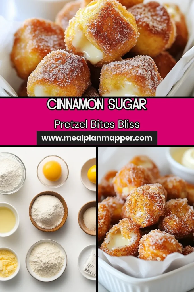 Indulge in the irresistible goodness of cinnamon sugar pretzel bites! This easy homemade pretzel recipe is perfect for a sweet pretzel snack that everyone will adore. Soft, warm, and coated in a delicious cinnamon sugar mixture, these easy pretzel bites are a must-try. Elevate your snacking game with this cinnamon sugar snack recipe and enjoy them fresh from your oven! Don’t forget to save for later! #CinnamonSugarPretzelBites #HomemadePretzelRecipe #SweetPretzelSnack #EasyPretzelBites