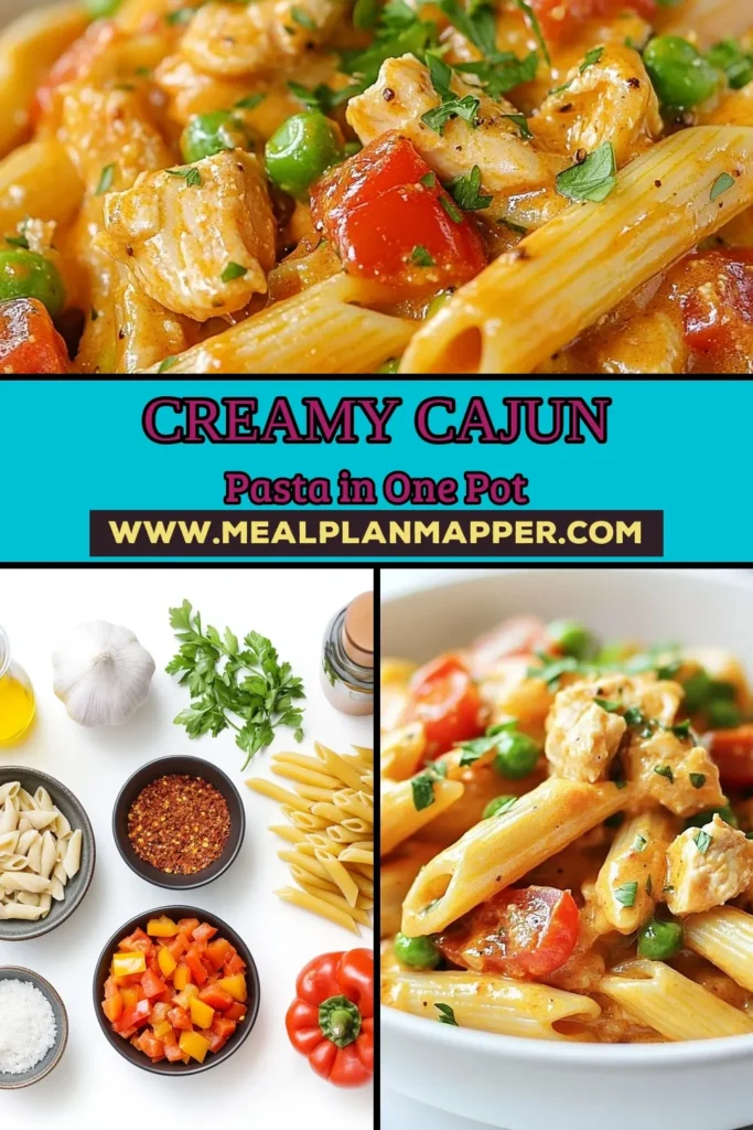 Looking for an easy Cajun dinner that's bursting with flavor? Try this One-Pot Creamy Cajun Pasta! You'll love how quick and simple it is to whip up this creamy Cajun pasta dish, complete with Cajun chicken for added protein. Perfect for any night of the week, this recipe combines savory ingredients for a delightful meal. Save this recipe for your next dinner idea! #CreamyCajunPasta #OnePotPastaRecipes #EasyCajunDinner #QuickCreamyPasta