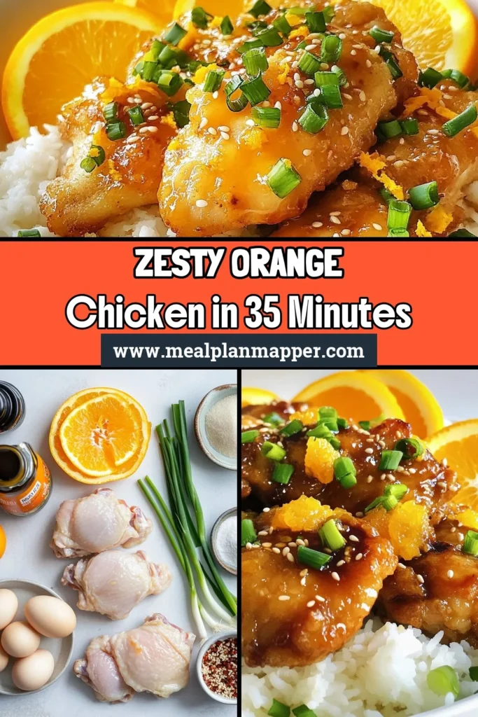 Experience the delight of Zesty Orange Chicken with this easy Orange Chicken recipe! Tender crispy chicken thighs are coated in a mouthwatering Asian orange sauce that packs a punch of flavor. Perfect for a quick weeknight meal, this dish is sure to impress. Serve with rice for a complete dinner! Try it tonight and make your dinner unforgettable. Save this recipe for later! #OrangeChickenRecipe #EasyDinnerRecipe #CrispyChickenThighs #AsianOrangeSauce