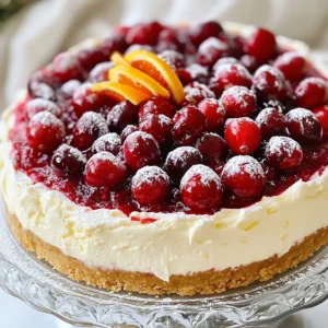 Creamy Cranberry Holiday Cheesecake Festive Delight