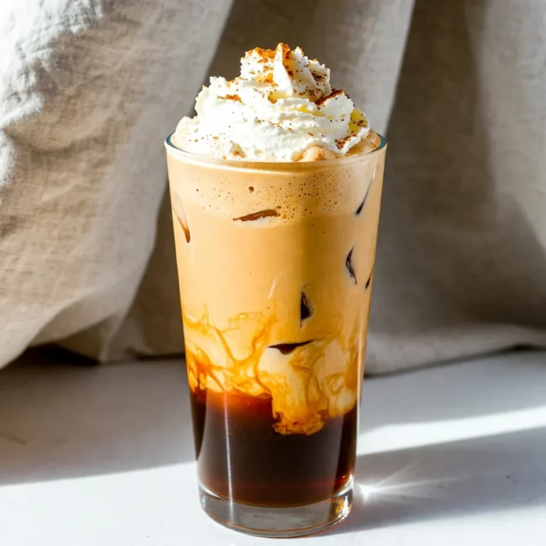 To make this tasty Pumpkin Cream Cold Brew, gather these ingredients: - 1 cup cold brew coffee - 1/2 cup milk of your choice (almond, oat, cow's milk, or any other preferred alternative) - 3 tablespoons pure pumpkin puree - 1 tablespoon pure maple syrup (adjust based on sweetness preference) - 1/2 teaspoon pure vanilla extract - 1/2 teaspoon pumpkin pie spice (plus extra for garnish) - Whipped cream (optional, for an indulgent topping) - Ice cubes You can swap the milk for any option you like. Almond or oat milk gives a nutty flavor. Cow's milk is creamy and rich. If you need a dairy-free choice, try coconut milk for a tropical twist. Each option changes the drink's taste a bit, but all are yummy! Garnishes add flair to your drink. Whipped cream is a classic choice for a rich touch. You can sprinkle extra pumpkin pie spice on top for a warm flavor. A cinnamon stick looks festive and gives a gentle spice. A slice of pumpkin on the rim adds a fun touch too! {{ingredient_image_2}} To start, take a medium bowl. Add 3 tablespoons of pure pumpkin puree. Next, pour in 1 tablespoon of pure maple syrup. You can adjust this if you want it sweeter. Then, add 1/2 teaspoon of pure vanilla extract. Finally, sprinkle in 1/2 teaspoon of pumpkin pie spice. Now, use a whisk to mix until smooth. Make sure there are no lumps. This creamy mix is what makes your drink special. Now, let’s prepare the cold brew. Grab a large glass and fill it with ice cubes. This will keep your drink nice and cold. Next, pour in 1 cup of cold brew coffee. Fill the glass almost to the top. After that, add 1/2 cup of milk of your choice. You can use almond, oat, or even cow's milk. Use a spoon or straw to stir gently. This helps blend the coffee and milk well. Now comes the fun part—layering your drink! Take the pumpkin cream mixture and scoop it on top of the cold brew. Use a spoon to make sure it floats on top. This looks great and tastes even better. If you like, you can add whipped cream on top for extra richness. Don’t forget to sprinkle a little pumpkin pie spice on the whipped cream. This adds flavor and makes your drink look pretty. Serve your drink right away and remind guests to stir gently before sipping! To get a smooth and rich texture, use a whisk. Mix the pumpkin puree, maple syrup, and vanilla well. This helps blend the flavors and creates a creamy base. Choose full-fat milk for a richer feel. If you want it lighter, almond or oat milk works great too. Layer the pumpkin cream carefully on top of the cold brew. This keeps it fluffy and lets it float beautifully. You can tweak the sweetness to fit your taste. Start with one tablespoon of maple syrup. If you like it sweeter, add more syrup a little at a time. Taste as you go! You can also try honey or agave syrup for a different twist. If you want less sugar, skip the syrup entirely. The pumpkin and spices add a lot of flavor! For a stunning look, use a clear glass. This shows off the layers. Add ice first, then cold brew, and finally the pumpkin cream. A dollop of whipped cream on top makes it fancy. Sprinkle extra pumpkin pie spice for flair. You can even add a cinnamon stick or a slice of pumpkin on the glass rim. This small touch adds charm and makes it more fun! Pro Tips Choose the Right Milk: Experiment with different milk alternatives to find your perfect flavor profile. Almond milk adds nuttiness, while oat milk offers creaminess. Adjust Sweetness: Customize the sweetness of your drink by varying the amount of maple syrup. Start with less and add more to taste. Layering Technique: For a beautiful layered effect, pour the pumpkin mixture slowly over the back of a spoon onto the cold brew to prevent them from mixing too quickly. Chill Your Glass: For an extra refreshing drink, chill your glass in the freezer for a few minutes before preparing your Pumpkin Spice Cream Cold Brew. {{image_4}} You can add fun flavors to your pumpkin cream cold brew. Here are some ideas: - Chocolate: Use a splash of chocolate syrup for a mocha twist. - Caramel: Drizzle caramel sauce on top for extra sweetness. - Coconut: Swap regular milk for coconut milk for a tropical vibe. - Hazelnut: Add hazelnut syrup for a nutty flavor boost. These additions can make your drink unique and tasty. Making a vegan version is simple. Just choose plant-based milk. Here are some great options: - Almond milk: Light and nutty, perfect for this drink. - Oat milk: Creamy and sweet, it blends well with pumpkin. - Soy milk: A good source of protein and rich texture. - Cashew milk: Super creamy and adds a nice flavor. These options keep the drink delicious while being dairy-free. Want it spicier? You can adjust the pumpkin pie spice. Start with half a teaspoon, then: - Increase it: Add more spice if you love heat. - Add cinnamon: A pinch of cinnamon can enhance warmth. - Use ginger: A dash of ground ginger adds a zesty kick. These adjustments can make your drink perfect for your taste buds. If you have pumpkin cream left over, store it in the fridge. Use an airtight container to keep it fresh. It can last for about 3 to 5 days. When you want to use it again, just give it a good stir. This helps mix any separation that may happen. If it looks or smells off, it's best to toss it. Cold brew coffee keeps well too. Store it in a sealed jar in the fridge. It stays fresh for about 1 to 2 weeks. Always use clean containers to avoid any bad flavors. When serving, pour over fresh ice for the best taste. If it's been in the fridge for a while, shake it to mix. Here’s a quick look at the shelf life for key ingredients: - Pure pumpkin puree: About 5 to 7 days in the fridge. - Milk (dairy or plant-based): Check the carton for the best-by date. - Pure maple syrup: Indefinite if stored in a cool, dark place. - Pumpkin pie spice: Keep it in a cool, dry place for up to 2 years. Always check for freshness before using ingredients. This ensures you enjoy the best flavors in your pumpkin cream cold brew! Cold brew uses coarsely ground coffee steeped in cold water for hours. This makes it less acidic and smoother than iced coffee. Iced coffee is brewed hot and cooled down. The key difference is the brewing method and taste. Cold brew is often richer and less bitter. Yes, you can prepare the pumpkin cream in advance. Just store it in the fridge. The cold brew can also be made ahead. Mix them just before serving to keep the layers nice. This way, you can enjoy it fresh anytime. You can add honey or agave nectar for natural sweetness. Another option is to use flavored milk, like vanilla or sweetened almond milk. You might also try adding more pumpkin puree for a richer taste without added sugar. Absolutely! Just multiply the ingredients by the number of servings you want. Use a big bowl for the pumpkin cream and a large pitcher for the cold brew. This way, you can serve friends or family easily. Enjoy sharing this tasty drink! This article covers how to make a delicious cold brew with pumpkin cream. You have learned about key ingredients, including milk options and garnishes. I shared how to mix and layer your drink for the best taste. You also discovered tips for a perfect creamy texture and adjustments for sweetness. In the end, this drink is easy to make and fun to customize. Enjoy crafting your perfect cold brew!