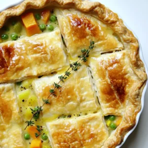 To make a tasty winter veggie pot pie, you need: - 1 tablespoon olive oil - 1 medium onion, finely diced - 2 cloves garlic, minced - 2 medium carrots, peeled and diced - 2 celery stalks, diced - 1 medium potato, peeled and cut into small cubes - 1 cup frozen peas - 1 cup butternut squash, peeled and diced - 1 teaspoon dried thyme - 1 teaspoon dried rosemary - 1 cup vegetable broth - 1 cup unsweetened almond milk (or regular milk) - 1 tablespoon cornstarch mixed with 2 tablespoons water (slurry) - Salt and freshly ground black pepper to taste - 1 sheet of puff pastry or a pie crust, thawed - 1 egg, beaten (for egg wash, optional) These ingredients create a hearty filling. They come together to warm you up on cold days. You can change things up with these optional ingredients: - Mushrooms for a rich flavor - Spinach or kale for added greens - Sweet potatoes for a sweeter taste - Peppers for color and crunch Feel free to swap or add vegetables based on what you have. This pot pie can be your canvas. Good seasoning makes a big difference. Here are some tips: - Use fresh herbs if you can find them. They add bright flavors. - A pinch of nutmeg gives warmth to the filling. - Try adding a splash of soy sauce for depth. - For a kick, a dash of hot sauce works well. Seasoning is key for making your winter veggie pot pie pop. Don&rsquo;t be afraid to taste and adjust! {{ingredient_image_2}} First, gather all your ingredients. You will need: - 1 tablespoon olive oil - 1 medium onion, finely diced - 2 cloves garlic, minced - 2 medium carrots, peeled and diced - 2 celery stalks, diced - 1 medium potato, peeled and cut into small cubes - 1 cup frozen peas - 1 cup butternut squash, peeled and diced - 1 teaspoon dried thyme - 1 teaspoon dried rosemary - 1 cup vegetable broth - 1 cup unsweetened almond milk (or regular milk) - 1 tablespoon cornstarch mixed with 2 tablespoons water (slurry) - Salt and freshly ground black pepper to taste - 1 sheet of puff pastry or a pie crust, thawed - 1 egg, beaten (for egg wash, optional) Chop the veggies first. This makes cooking easier and faster. Dice the onion, garlic, carrots, celery, and potato. Set them aside. Heat your skillet over medium heat. Add the olive oil and let it warm up. Once hot, add the onion and garlic. Saut&eacute; until the onion is soft, about 3-4 minutes. Now, toss in the carrots, celery, and potato. Cook these for about 5-7 minutes. You want them to soften but not get mushy. After that, add the butternut squash and frozen peas. Sprinkle in the thyme and rosemary. Stir everything together for 2 more minutes. Next, pour in the vegetable broth and almond milk. Mix well and bring it to a gentle simmer. This should take about 2-3 minutes. Once simmering, stir in the cornstarch slurry. Keep stirring until the filling thickens, about 2 minutes. Taste it and add salt and pepper to your liking. Transfer the filling to a greased pie dish. Spread it evenly. Now, take your puff pastry or pie crust and cover the filling. Trim any excess from the edges. Cut slits in the top to let steam escape. If you want a shiny finish, brush the beaten egg over the pastry. This step is optional but adds a nice touch. Now, place the pot pie in your preheated oven at 400&deg;F (200&deg;C). Bake for 25-30 minutes. Keep an eye on it. You want the crust to be golden brown and puffed up. When it's done, remove the pot pie from the oven. Let it cool for a few minutes before serving. This helps the filling set. Enjoy your hearty winter veggie pot pie! To get that perfect golden crust, follow these simple steps. First, make sure your oven is preheated to the right temperature, 400&deg;F (200&deg;C). This heat helps the pastry rise and turn golden. Before baking, brush the top of the crust with beaten egg. This gives a nice shine and color. If you want a crispier crust, keep an eye on your pot pie. Bake it until it's puffed and golden brown, usually 25 to 30 minutes. You can easily make this pot pie vegan. Swap the butter or egg wash for plant-based milk. Use a vegan pie crust instead of puff pastry. For a gluten-free option, choose a gluten-free pie crust. Make sure to check all your ingredients, like vegetable broth and cornstarch, to ensure they are gluten-free. This way, everyone can enjoy your hearty dish. To enhance the taste of your winter veggie pot pie, think about adding fresh herbs. Fresh thyme or parsley can lift the flavors. You can also mix in a splash of soy sauce or nutritional yeast for a savory depth. Consider adding a pinch of smoked paprika or chili flakes if you like a bit of heat. These flavor boosters can make your pot pie stand out even more. Pro Tips Use Seasonal Veggies: Incorporate whatever seasonal vegetables you have on hand for the freshest flavors and textures. Thicken Wisely: If you prefer a thicker filling, increase the cornstarch slightly or allow the mixture to simmer longer before adding it to the pie crust. Golden Crust: For an extra golden crust, brush the puff pastry with a mixture of beaten egg and a splash of milk before baking. Rest Before Serving: Let the pot pie rest for about 10 minutes after baking to allow the filling to set, making it easier to serve. {{image_4}} You can swap in any veggies you love. For spring, try asparagus or peas. In summer, zucchini and bell peppers shine. Fall brings hearty roots like parsnips and sweet potatoes. Winter is perfect for kale or Brussels sprouts. Just remember to cut them small. This way, they cook evenly and blend well in the pie. Adding protein boosts the pie's heartiness. Firm tofu works great. Just cube it and saut&eacute; with the onions. Another option is lentils. Cook red or green lentils until soft, then mix them in. This adds texture and makes the dish filling. Both options keep the pot pie healthy and satisfying. You can choose different crusts for your pot pie. If you need gluten-free, look for almond or rice flour crusts. These give a nice crunch and flavor. Whole wheat crust is another option. It adds a nutty taste and more fiber. Feel free to experiment with store-bought or homemade crusts. Each choice changes the dish in fun ways. After you enjoy your pot pie, let it cool down first. Place any leftovers in an airtight container. This keeps the filling fresh and prevents the crust from getting soggy. You can store it in the fridge for up to three days. If you want to save it longer, freezing is a great option. To freeze your winter veggie pot pie, follow these steps: - Make sure the pot pie is completely cool. - Wrap it tightly in plastic wrap or aluminum foil. - Place it in a freezer-safe container or bag. This way, it can stay good for up to three months. When you want to eat it, thaw it in the fridge overnight before reheating. When you are ready to enjoy your pot pie again, reheat it in the oven. Preheat the oven to 350&deg;F (175&deg;C). Remove any plastic wrap or foil before placing it in the oven. Bake for about 20-25 minutes, or until it is heated through. This method keeps the crust crispy and the filling warm. If you are in a hurry, you can use a microwave, but the crust may not be as crispy. Enjoy your comforting meal! Yes, you can use fresh vegetables! Fresh veggies add great taste and texture. Just make sure to chop them into small pieces. This helps them cook evenly. You may need to adjust the cooking time slightly. Fresh carrots, peas, and butternut squash work well. The pot pie is done when the crust is golden brown. You should see the filling bubbling through the slits. Bake it for 25-30 minutes at 400&deg;F (200&deg;C). Keep an eye on it during the last few minutes. If the crust browns too fast, cover it with foil. Absolutely! You can make the filling a day early. Just cool it down and store it in the fridge. When you&rsquo;re ready to bake, spread the filling in the pie dish. Then, add the crust and bake as usual. This saves time and keeps your meal stress-free. You now have all the tools to make a great winter veggie pot pie. We covered key ingredients, cooking steps, and tips for a golden crust. Don&rsquo;t forget to explore variations for added fun. When you store leftovers, you help keep your dish fresh for later. I hope you feel inspired to create your own pot pie masterpiece. Enjoy the warm flavors and the smiles it brings!