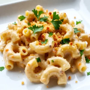 - 8 oz elbow macaroni - 2 cups pepper jack cheese, shredded - 2 cups milk - 2 tablespoons unsalted butter - 2 tablespoons all-purpose flour - 1/2 teaspoon garlic powder - 1/2 teaspoon onion powder - 1/2 teaspoon smoked paprika - Salt and pepper to taste - 1/2 cup breadcrumbs - 2 tablespoons chopped fresh parsley The main ingredients for this dish include elbow macaroni and pepper jack cheese. The macaroni gives the dish its classic shape. The pepper jack cheese adds a spicy kick. You can also mix in sharp cheddar cheese for extra flavor. You need milk to make the sauce creamy. The unsalted butter and flour create a roux. This roux helps thicken your cheese sauce. Adding seasoning like garlic powder and onion powder boosts the overall taste. Smoked paprika adds a nice depth of flavor. For extra texture, consider adding breadcrumbs on top. They create a crunchy crust when baked. A sprinkle of fresh parsley adds color and freshness to your dish. Use these ingredients to make a hearty and flavorful Pepper Jack Mac and Cheese that will impress everyone! {{ingredient_image_2}} 1. Start by bringing a large pot of salted water to a boil. This is key to flavoring the pasta. 2. Once boiling, add 8 ounces of elbow macaroni. Cook it until it's al dente, which means it's firm but not hard. 3. After cooking, drain the pasta using a colander. Set it aside while you prepare the sauce. 1. In the same pot, melt 2 tablespoons of unsalted butter over medium heat. Keep an eye on it to prevent burning. 2. When the butter melts, sprinkle in 2 tablespoons of all-purpose flour. Whisk it for about 2 minutes, letting it bubble and turn light golden. 3. Gradually pour in 2 cups of milk while whisking. This helps to avoid lumps. Cook this for about 5-7 minutes until it thickens. 4. Reduce the heat to low. Add 2 cups of shredded pepper jack cheese and 1/2 cup of sharp cheddar cheese. Stir until all cheese melts smoothly. 5. Season the sauce with 1/2 teaspoon each of garlic powder, onion powder, smoked paprika, salt, and pepper. Mix well to blend the flavors. 1. Gently fold the cooked macaroni into the cheese sauce. Make sure each piece is well coated and covered in the cheesy goodness. 1. For a crispy finish, transfer the mac and cheese to a greased baking dish. 2. Evenly sprinkle 1/2 cup of breadcrumbs over the top. This adds a nice crunch. 3. Bake it in a preheated oven at 350&deg;F for 15-20 minutes. Look for a golden and crispy top before taking it out. For this dish, I love using a blend of cheeses. Pepper jack cheese gives a nice kick. Sharp cheddar adds depth and creaminess. Mixing these cheeses creates a rich flavor. You can also try mozzarella for extra stretch! To enhance the creaminess, consider adding cream or sour cream. A splash of cream makes the sauce velvety. If you want a tangy note, sour cream works great too. To avoid lumps in your cheese sauce, whisk constantly as you add milk. This helps keep the sauce smooth. If lumps do form, use an immersion blender to fix them. Cooking the pasta to the right texture is key. You want it al dente, meaning firm but not hard. This keeps the pasta from getting mushy when mixed with the sauce. For presentation, serve the mac and cheese in colorful bowls. You can also use a baking dish for a rustic look. Add a sprinkle of parsley on top for a fresh touch. Pair this dish with a light salad or steamed veggies. The crunch of a salad balances the creaminess. You can also serve it with grilled chicken for a heartier meal. Pro Tips Use Fresh Ingredients: Freshly shredded cheese melts better and offers a creamier texture compared to pre-packaged shredded cheese, which often contains anti-caking agents. Adjust the Spice Level: If you prefer a milder dish, use less pepper jack cheese or mix in some mozzarella cheese to balance the heat. Experiment with Add-Ins: Consider adding cooked bacon, jalape&ntilde;os, or saut&eacute;ed vegetables for extra flavor and texture. Rest Before Serving: Allow the mac and cheese to sit for a few minutes after baking to help it set, making it easier to serve and enjoy. {{image_4}} You can spice up your Pepper Jack Mac and Cheese easily. Try adding jalape&ntilde;os for heat. Slice them thin or dice them small. Mix them in with the pasta for a kick. You can also add hot sauce to the cheese sauce for more zing. Just a few drops can change the whole dish! If you want freshness, diced tomatoes are great too. They add color and a juicy bite. For a fun twist, try different toppings. Crushed crackers or potato chips add crunch. Sprinkle them on top before baking for a crispy layer. If you like meat, add bacon or sausage. Cook them first, then mix them in or sprinkle on top. Both options give your mac and cheese a hearty flavor. If you need gluten-free options, use gluten-free pasta. Many brands make great substitutes. Just cook them as you would regular pasta. For a vegan version, try plant-based cheese. Many brands now offer good-tasting vegan cheese. Make sure to check the package for melting quality. These adjustments let everyone enjoy this tasty dish! To store leftovers, let the mac and cheese cool down. Place it in an airtight container. This keeps it fresh and tasty. In the fridge, expect it to last about 3 to 5 days. Always check for any signs of spoilage before eating. For freezing, portion the mac and cheese into freezer-safe containers. Leave some space at the top, as it may expand. You can freeze it for up to 2 months. When ready to eat, thaw it in the fridge overnight. To reheat and keep the flavor, add a splash of milk. This helps revive the creaminess that may fade when freezing. You can reheat in the oven or microwave. For the oven, set it to 350&deg;F (175&deg;C). Bake for 15-20 minutes. Cover it with foil to keep it moist. In the microwave, heat in short bursts. Stir often, and add a bit of milk to keep it creamy. Always check the temperature before serving. Yes, you can use other cheeses. Try using Monterey Jack, Gouda, or even Fontina. Each cheese brings a unique flavor. For a twist, combine cheeses like mozzarella for creaminess. Mixing different cheeses can enhance the dish's richness and depth. Be sure to choose cheeses that melt well for the best results. To add more heat, try adding diced jalape&ntilde;os or a few dashes of hot sauce. You can also sprinkle in some crushed red pepper flakes. These options boost the spice without overpowering the flavor. Adding chopped green chilies is another great choice. Each method allows you to control the heat level to your liking. This dish pairs well with many sides. A fresh green salad balances the creaminess nicely. Roasted vegetables or garlic bread also complement the mac and cheese. For protein, grilled chicken or shrimp adds a satisfying touch. You can even serve it with a light soup for a complete meal. This blog post covered how to make delicious pepper jack mac and cheese. We started with the main ingredients, then moved to step-by-step instructions. I shared tips for cooking, flavoring, and storing your dish. You can also explore fun variations and baking options. With this recipe, you can enjoy a creamy, cheesy meal that warms the heart. Get creative with flavors and toppings. Enjoy making this dish and sharing it with friends or family. Happy cooking!