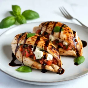 - 4 boneless, skinless chicken breasts - 1 cup fresh mozzarella cheese, diced - 1 large tomato, diced - 1/2 cup fresh basil leaves, finely chopped - 2 tablespoons balsamic glaze - 2 tablespoons olive oil - 3 cloves garlic, minced - Salt and pepper, to taste - 1 teaspoon Italian seasoning - Toothpicks or kitchen twine - Skillet - Baking dish When preparing Caprese stuffed chicken, the quality of your ingredients matters. Start with fresh, boneless, skinless chicken breasts. These are easy to work with and cook evenly. The fresh mozzarella cheese should be soft and creamy. This cheese melts beautifully and adds a rich taste to your dish. Choose a ripe, large tomato for the best flavor. Diced tomatoes provide a juicy burst in each bite. Fresh basil leaves bring a fragrant, herbal note. You can chop them finely to mix well with the other filling ingredients. For seasoning, balsamic glaze adds a sweet tang. Olive oil keeps the chicken moist and enhances flavor. Minced garlic gives a punch of zest. Italian seasoning adds warmth and depth. Don&rsquo;t forget to adjust salt and pepper to your taste. You will also need a few tools. Toothpicks or kitchen twine help secure the chicken after stuffing. A skillet cooks the chicken evenly before baking. Finally, a baking dish holds the chicken while it finishes cooking in the oven. Gathering these ingredients and tools ensures a smooth cooking process. You will be well on your way to a delicious Caprese stuffed chicken! {{ingredient_image_2}} - Preheating the oven: Start by preheating your oven to 375&deg;F (190&deg;C). This helps the chicken cook evenly and stay juicy. - Preparing the Caprese filling: In a bowl, mix 1 cup of diced fresh mozzarella, 1 large diced tomato, and 1/2 cup of finely chopped basil leaves. Add a pinch of salt and pepper. This mixture creates a fresh and bright flavor. - Butterflying the chicken: Take each chicken breast and carefully slice it lengthwise. Don&rsquo;t cut all the way through; you want to make a pocket to hold the filling. - Stuffing the chicken breasts: Fill each butterflied chicken breast with the Caprese mixture. Use toothpicks or kitchen twine to secure the opening. This keeps all that tasty filling inside. - Seasoning and searing the chicken: Rub the outside of the stuffed chicken with 2 tablespoons of olive oil, 3 minced garlic cloves, and a sprinkle of Italian seasoning. Season with salt and pepper. Then, heat a skillet over medium heat and sear the chicken for 3-4 minutes on each side until golden brown. - Baking in the oven: Place the seared chicken in a baking dish. Drizzle with 2 tablespoons of balsamic glaze for extra flavor. Bake in the preheated oven for 25-30 minutes. Make sure the chicken reaches an internal temperature of 165&deg;F (75&deg;C) for safe eating. To keep the chicken tender and juicy, always butterfly the breasts. This creates a pocket for the filling. Sear the chicken to lock in moisture. Cook the chicken until it reaches an internal temperature of 165&deg;F (75&deg;C). Use a meat thermometer for accuracy. For extra flavor, marinate the chicken in olive oil and garlic. A simple mix of salt, pepper, and Italian seasoning works well too. Fresh ingredients like basil and mozzarella give the best taste. Dried herbs can work, but fresh adds a vibrant touch. For plating, place the stuffed chicken on a clean plate. Drizzle with balsamic glaze for a shiny finish. Add fresh basil leaves on top for color. You can also serve it with a side of roasted veggies to make it look great on the table. Pro Tips Keep It Fresh: Use the freshest mozzarella and basil you can find for the best flavor and texture in your Caprese filling. Perfectly Seasoned: Don&rsquo;t be shy with the salt and pepper; seasoning the chicken inside and out enhances the overall taste of the dish. Resting Time: Allow the chicken to rest after baking; this helps the juices redistribute, making the chicken more tender and juicy when sliced. Flavor Boost: For an extra layer of flavor, consider marinating the chicken in olive oil, garlic, and herbs for a few hours before stuffing. {{image_4}} You can change the cheese in this dish. Try using provolone or goat cheese. These options bring a different taste. Each cheese adds its unique flavor to the chicken. You can also switch up the herbs. If you don&rsquo;t have fresh basil, use parsley or oregano. Both herbs can brighten the dish nicely. Experiment with what you like best. Grilling is a fun way to cook Caprese stuffed chicken. It adds a smoky flavor that many enjoy. Just be sure to watch the chicken closely. It cooks faster on the grill than in the oven. A slow cooker is another great option. This method keeps the chicken moist and tender. Cook on low for about 4-6 hours. You can still add the balsamic glaze for a tasty finish. Pair your Caprese stuffed chicken with fresh salad or roasted veggies. A light side dish complements the rich flavors well. You can also serve it with pasta for a heartier meal. To make it part of a larger meal, include some garlic bread or rice. These sides round out your dinner nicely. Don&rsquo;t forget to drizzle extra balsamic glaze on the plate for added flavor and flair. After enjoying your Caprese stuffed chicken, you might have some leftovers. To keep them fresh, store the chicken in an airtight container. Make sure to refrigerate it within two hours of cooking. This helps prevent bacteria growth. If you plan to eat it later, you can freeze the chicken. Wrap it tightly in plastic wrap, then in foil. This double wrapping keeps the chicken safe in the freezer for up to three months. When you want to enjoy your leftovers, reheating them correctly is key. The best method is to heat them in the oven. Preheat your oven to 350&deg;F (175&deg;C) and place the chicken in a baking dish. Cover it with foil to keep moisture in. Heat for about 20 minutes or until it's warm all the way through. You can also use a microwave, but be careful not to dry it out. Heat it in short bursts and check often. Always ensure that the chicken reaches an internal temperature of 165&deg;F (75&deg;C) for safety. In the fridge, your Caprese stuffed chicken lasts about three to four days. If you freeze it, it can last for up to three months. However, to know if your leftovers are still good, check for signs of spoilage. Look for any changes in smell, color, or texture. If it smells off or has a strange color, it&rsquo;s best to toss it. What can I substitute for mozzarella cheese? You can use provolone or goat cheese. Both add a nice flavor. For a lighter option, try ricotta. Each cheese brings a unique taste to your dish. Can I make this recipe ahead of time? Yes, you can prepare the stuffed chicken and refrigerate it. Just make sure to bake it before serving. This saves time on busy days. How do I know when the chicken is fully cooked? Check the internal temperature using a meat thermometer. It should read 165&deg;F (75&deg;C). This ensures the chicken is safe to eat and juicy. Is this recipe gluten-free? Yes, Caprese stuffed chicken is gluten-free. All ingredients used are naturally gluten-free. Enjoy without worry if you&rsquo;re avoiding gluten. Can I make it dairy-free? Absolutely! You can use dairy-free cheese. Options like almond or cashew cheese work well. They melt nicely and give great flavor. What are the nutritional facts for Caprese Stuffed Chicken? This dish is rich in protein and low in carbs. Each serving has about 300 calories, 30 grams of protein, and 15 grams of fat. Nutritional values may vary based on ingredients used. You learned how to make Caprese Stuffed Chicken with simple steps. We covered the main ingredients, like chicken, mozzarella, and basil. I shared tips for cooking the chicken perfectly and ways to make it your own. You can even store leftovers easily. Try this dish for your next meal. It's tasty and fun to prepare. Enjoy sharing it with friends or family!