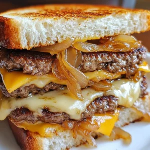 - 1 pound ground beef (80/20 blend) - 4 slices of hearty rye bread - 4 slices of Swiss cheese - 1 large onion, thinly sliced - 2 tablespoons unsalted butter, divided - 1 tablespoon olive oil - Salt and pepper to taste - 1/4 cup mayonnaise - 1 tablespoon Dijon mustard - 1 tablespoon ketchup - 1 tablespoon sweet pickle relish - 1 teaspoon garlic powder - 1 teaspoon onion powder - 1 teaspoon smoked paprika When I make a grilled patty melt, the right ingredients make all the difference. The beef is key. I use an 80/20 blend for flavor and juiciness. Rye bread is my go-to because it adds depth and texture. Swiss cheese melts beautifully, giving that creamy goodness we crave. The onion is a game changer. When you slice it thin, it caramelizes perfectly. I cook it until it&rsquo;s golden and sweet. The butter and olive oil help bring out its rich flavor. Don&rsquo;t forget salt and pepper for seasoning. They bring out the best in meat and onions. Now, let&rsquo;s talk about the secret sauce. This sauce is what makes the melt special. It combines mayonnaise, Dijon mustard, ketchup, and sweet pickle relish. The garlic and onion powder add layers of taste. Smoked paprika gives it a subtle kick. Mix these well, and let it chill. This helps the flavors mingle and become even tastier. With these ingredients, you&rsquo;re set for a delicious grilled patty melt that is sure to impress! {{ingredient_image_2}} To start, grab a small bowl. Add these ingredients: - 1/4 cup mayonnaise - 1 tablespoon Dijon mustard - 1 tablespoon ketchup - 1 tablespoon sweet pickle relish - 1 teaspoon garlic powder - 1 teaspoon onion powder - 1 teaspoon smoked paprika Mix all these together until smooth. Cover the bowl and put it in the fridge. This helps the flavors blend nicely while you cook the rest. Next, heat a large skillet over medium heat. Add 1 tablespoon of olive oil. Once hot, toss in your thinly sliced onion. Saut&eacute; them for about 10-15 minutes. Stir occasionally. You want them to turn a deep golden brown. Add a pinch of salt, then set them aside. Now it&rsquo;s time for the beef. Divide 1 pound of ground beef into four equal parts. Shape each part into a patty, about &frac12; inch thick. Season both sides with salt and pepper. Preheat your grill or skillet over medium-high heat. Cook the patties for 3-4 minutes on each side for medium-rare. In the last minute, add a slice of Swiss cheese on each patty. Cover to help the cheese melt. In a new skillet, melt the remaining 1 tablespoon of butter over medium heat. Place two slices of rye bread in the skillet. Spread a spoonful of your secret sauce on top of the bread. When the bottom is golden brown, flip the bread and repeat on the other side. Remove it from the skillet and set aside. Do the same for the remaining bread slices. Take one slice of toasted rye and put it on a plate. Layer a cheesy beef patty on top, then add a spoonful of caramelized onions. Place another slice of toasted rye on top. Spread some secret sauce on that slice for extra flavor. Put the assembled sandwich back in the skillet. If needed, add a bit more butter. Grill each side for 2-3 minutes until the bread is crispy and golden brown. Everything should be hot. Once done, slice the sandwiches in half and serve right away. For a nice touch, add extra secret sauce on the side for dipping. Enjoy your delicious grilled patty melt! To make great grilled patties, start with good seasoning. I use salt and pepper. Season both sides of the beef well. This simple step boosts flavor. You can also mix in herbs or spices if you like. For even cooking, preheat your grill or skillet. Aim for medium-high heat. Place patties gently on the grill. Don&rsquo;t press down on them; this keeps juices inside. Cook for 3-4 minutes on each side for medium-rare. Adjust the time for your preferred doneness. The secret sauce is key to flavor. You can try different ingredients to make it your own. For a spicy kick, add hot sauce or cayenne pepper. If you want it sweeter, mix in more relish. You can also add fresh herbs like dill or parsley for a twist. Experiment with these options to find your favorite. The more you personalize it, the better it gets! For the bread, I recommend hearty rye. It adds great flavor and texture. You can also use sourdough or whole wheat bread. Both are tasty and hold up well. If you want an alternative to rye, try ciabatta or even a bagel. These choices make the sandwich unique. Remember, the bread should be sturdy enough to hold the filling. Pro Tips Use High-Quality Beef: For the best flavor and juiciness, opt for a freshly ground beef blend with a higher fat content, like 80/20. Perfectly Caramelize Onions: Low and slow is the key! Saut&eacute; onions on medium-low heat for a deeper, sweeter flavor and avoid burning. Toast the Bread Well: Make sure the bread is well-toasted before assembling the sandwich; this will help keep it crisp and prevent sogginess. Customize Your Secret Sauce: Feel free to adjust the ingredients in the secret sauce to suit your taste; adding a dash of hot sauce can give it a nice kick! {{image_4}} You can make a tasty vegetarian patty melt. Use black bean or veggie patties instead of beef. They add a nice texture and flavor. For cheese, try mozzarella or cheddar. These options melt well and taste great. You can add more toppings to your patty melt. Consider crispy bacon or saut&eacute;ed mushrooms. They add depth and richness. You can also try other spreads. A bit of avocado or spicy mustard boosts flavor. Swiss cheese is classic, but there are many choices. You can use sharp cheddar or pepper jack for a kick. Mixing cheeses gives a unique taste. Try combining mozzarella and gouda for a creamy blend. To keep your leftover patty melts fresh, store them in an airtight container. Place parchment paper between layers to prevent sticking. Refrigerate them within two hours of cooking. This will help keep the flavors intact and maintain texture. When you're ready to eat, reheating properly is key. Use a skillet over low heat. This helps avoid dry patties. Heat for about 5-7 minutes. Flip them halfway through to warm evenly. You can also cover the skillet to trap moisture. For extra flavor, add a little butter while reheating. For your secret sauce, proper storage is essential. Transfer it to a clean, airtight container. Keep it in the fridge right after making it. This prevents bacteria and keeps the sauce tasty. The shelf life of the sauce is about one week. If you notice any changes in smell or color, it's best to discard it. For longer storage, consider freezing in small portions. This way, you can enjoy it anytime without losing flavor. It takes about 15 minutes to prepare and 25 minutes to cook. You can grill a patty melt in about 8-10 minutes. This includes cooking the patties and toasting the bread. For perfect results, aim for a total time of around 40 minutes from start to finish. Yes, you can make the secret sauce ahead of time. Mix all the sauce ingredients and store it in the fridge. This will let the flavors blend well. It stays fresh for up to a week. Just give it a quick stir before using. Grilled patty melts go great with several side dishes. Try serving them with crispy fries, onion rings, or a fresh salad. You can also add pickles or coleslaw for a nice crunch. These sides make your meal feel complete and satisfying. Yes, you can freeze grilled patty melts. Wrap each sandwich tightly in foil or plastic wrap. They can last up to three months in the freezer. When you&rsquo;re ready to eat, thaw them in the fridge overnight. Then, reheat them in the oven or skillet until hot. Grilled patty melts are a tasty treat you can master. We covered the ingredients, steps, tips, and even variations. Each step helps you create a delicious sandwich everyone will love. Remember to fine-tune your secret sauce and try new toppings. Explore different cheeses to find your favorite mix. Whether cooking for yourself or friends, this classic meal shines. With practice, you&rsquo;ll grill the perfect patty melt every time. Enjoy your cooking journey!