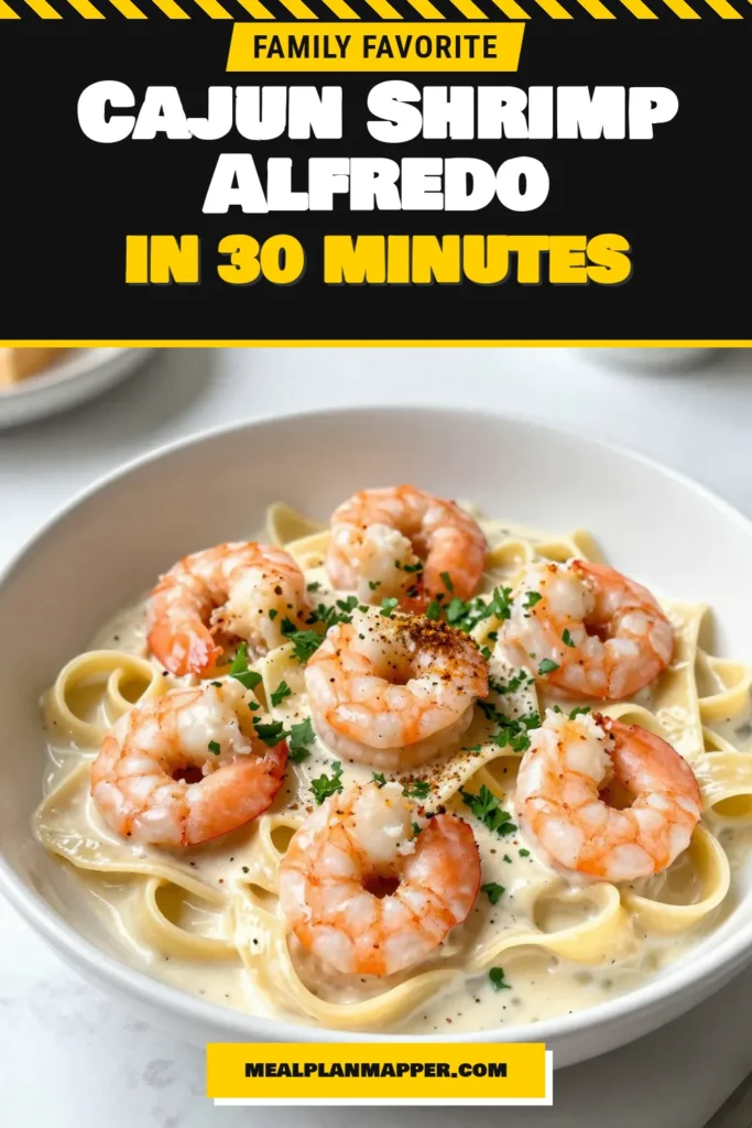 Spice up your dinner with this delicious Cajun shrimp Alfredo recipe! This creamy fettuccine shrimp dish combines tender shrimp seasoned with Cajun spices and a rich, homemade shrimp fettuccine alfredo sauce. Perfect for a quick weeknight meal, this easy Cajun pasta dish will impress everyone at the table. Ready in just 30 minutes! Try it tonight and don’t forget to save for later. #CajunShrimp #PastaRecipes #SeafoodLover #EasyDinnerIdeas