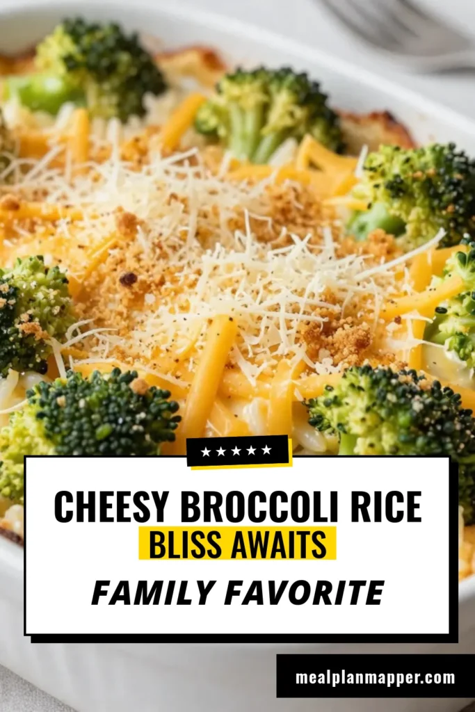 Discover the ultimate comfort food with this Cheesy Broccoli Rice Casserole! This easy broccoli casserole recipe combines creamy rice with cheese, fresh broccoli, and savory flavors. Perfect for any occasion, our creamy rice casserole with cheese is a family favorite. Try this delicious broccoli cheddar casserole today for a healthy broccoli rice bake that everyone will love. Save this recipe to make your meals delightful! #CheesyBroccoliRiceCasserole #EasyBroccoliCasserole #CreamyRiceCasserole #HealthyEats