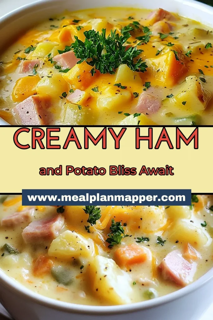 Warm up with this creamy ham potato soup that's perfect for dinner! This easy ham recipe combines diced cooked ham and potatoes into a comforting dish everyone will love. Whether you serve it as a hearty meal or a side, this creamy potato soup is a fantastic addition to your comfort food recipes. Try it out and experience this delicious ham and potato casserole today! Don’t forget to save this recipe! #HamAndPotatoSoup #ComfortFood #EasyHamRecipes #CreamyPotatoSoup