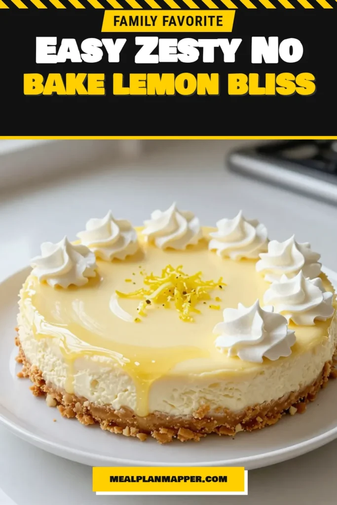 Discover the ultimate no-bake lemon cheesecake that's perfect for any occasion! This zesty cheesecake recipe combines creamy lemon cream cheese pie with a crunchy graham cracker crust for a refreshing and easy lemon dessert. Chill it for the perfect texture. Get ready to impress your guests with this delightful chilled lemon cheesecake. Save this recipe for later and bring a burst of sunshine to your table! #NoBakeLemonCheesecake #EasyLemonDessert #LemonCreamCheesePie #ChilledLemonCheesecake