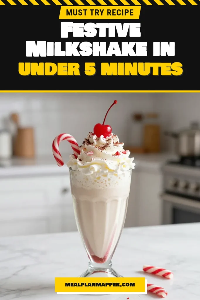 Get into the holiday spirit with this Santa milkshake recipe! Perfect for Christmas, this peppermint milkshake combines creamy vanilla ice cream with peppermint chocolate syrup for a festive treat. Enhance your holiday milkshake recipes with whipped cream, crushed candy canes, and colorful Christmas milkshake toppings! Try this easy recipe for an indulgent festive dessert drink. Save this for your holiday gatherings! #HolidayDrinks #ChristmasDesserts #MilkshakeIdeas #FestiveTreats