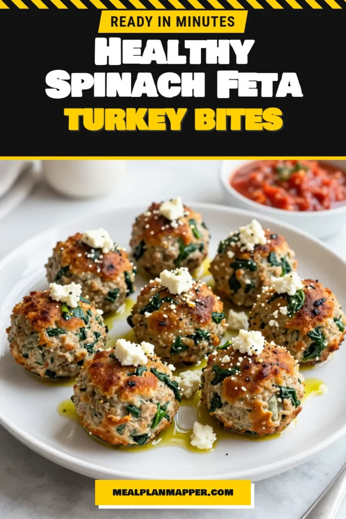 Discover the delight of spinach feta turkey meatballs with this easy meatball recipe! These healthy turkey meatballs, packed with fresh spinach and creamy feta cheese, are baked to perfection for a guilt-free meal. Perfect as an appetizer or main dish, these turkey meatballs with spinach are sure to please everyone. Try this baked turkey meatball recipe today and wow your family! Don't forget to save this recipe! #HealthyRecipes #Meatballs #TurkeyMeatballs #EasyDinnerIdeas