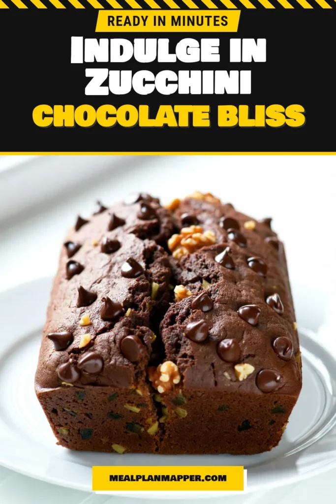 Indulge in this decadent Double Chocolate Zucchini Bread recipe that's perfect for chocolate lovers! This moist zucchini bread combines fresh zucchini with rich chocolate for a delicious chocolate zucchini loaf. Easy to make and ideal for any occasion, it's a must-try among chocolate zucchini desserts. Enjoy a slice with your coffee today! Save this chocolate delight for later! #ChocolateZucchini #DecadentDesserts #MoistZucchiniBread #BakingRecipes