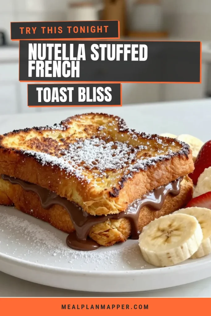 Indulge in this easy Nutella French toast recipe featuring rich, creamy Nutella stuffed between slices of buttery brioche. Perfect for breakfast or a sweet brunch treat, this decadent French toast recipe will impress everyone at the table. Follow our simple steps for a wonderful stuffed French toast that everyone will love. Don’t forget to save and try it today! #NutellaFrenchToast #DecadentFrenchToast #StuffedFrenchToast #EasyFrenchToastWithNutella