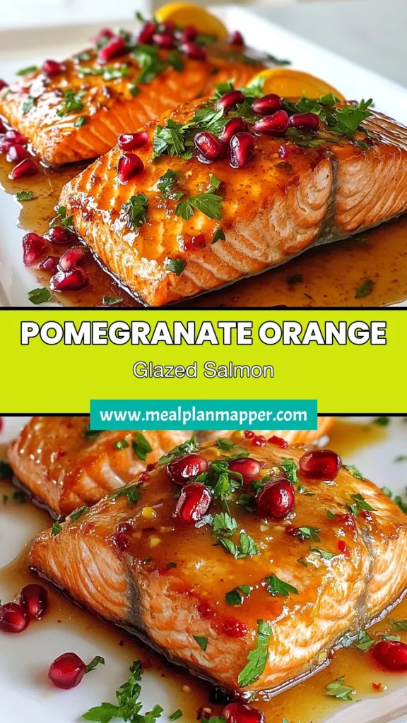 Indulge in this Pomegranate Salmon Recipe featuring a delicious orange glaze! This easy salmon recipe is not only healthy but also perfect for a weeknight dinner. Baked salmon with pomegranate and fresh orange juice creates a delightful flavor fusion that will impress your family and friends. Experience this healthy salmon dinner that's quick to prepare. Save this recipe now and elevate your meal game! #PomegranateSalmon #OrangeGlazedSalmon #HealthyDinner #EasyRecipes