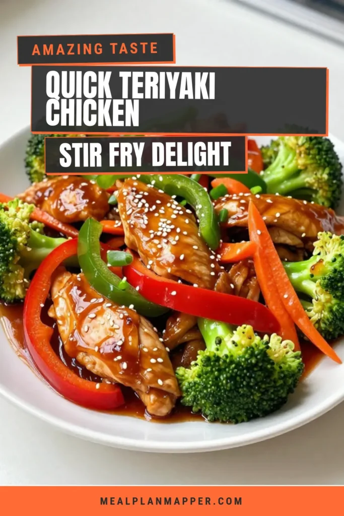 Discover the ultimate Teriyaki Chicken Stir Fry recipe that combines tender chicken with vibrant vegetables for a delicious, healthy meal. This easy stir fry recipe is perfect for quick weeknight meals and a fantastic choice among Asian chicken dishes. Packed with flavor and ready in just 30 minutes, it's a must-try for any home cook. Save this recipe for your next dinner! #TeriyakiChickenStirFry #HealthyChickenRecipes #QuickWeeknightMeals #AsianChickenDishes