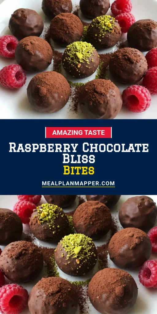 Indulge in these delightful Raspberry Dark Chocolate Truffles, the perfect blend of rich dark chocolate and fresh raspberries! This Easy Chocolate Truffles Recipe requires no baking and offers a simple way to create Homemade Raspberry Truffles that are sure to impress. Perfect for any occasion, these Dark Chocolate Dessert Recipes are a must-try. Save and create these No-Bake Treats with Raspberries today! #ChocolateTruffles #RaspberryDessert #NoBakeTreats #SweetTooth