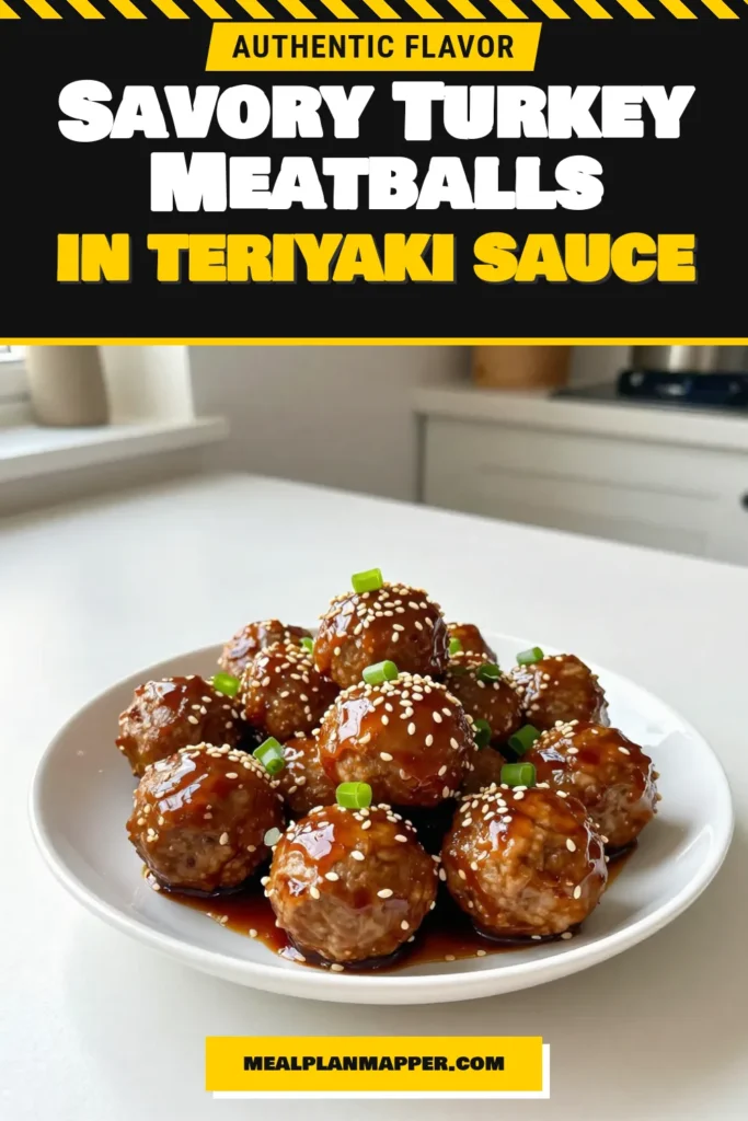 Discover the irresistible flavor of teriyaki turkey meatballs with this easy ground turkey meatball recipe! Perfect for healthy meatball recipes, these turkey meatball appetizers are packed with flavor and nutrition. In just 35 minutes, you can whip up these delightful meatballs glazed in teriyaki sauce, sure to impress at any gathering. Click to see the full recipe and elevate your appetizer game! #TeriyakiTurkeyMeatballs #HealthyMeatballRecipes #EasyTeriyakiRecipes #TurkeyMeatballAppetizers