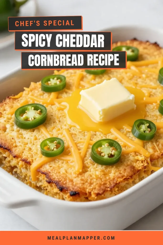 Looking for a delicious twist on traditional cornbread? Try this jalapeño cheddar cornbread recipe! It's an easy cornbread with jalapeños that packs a flavorful punch. With the perfect blend of spicy jalapeños and sharp cheddar cheese, this homemade cornbread with kick is sure to delight your taste buds. Don’t forget to add honey for a touch of sweetness! Save this spicy cornbread recipe for your next meal! #Cornbread #SpicyRecipes #JalapeñoCheddar #EasyBaking