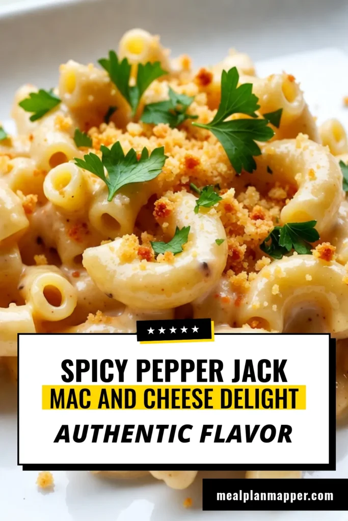 Indulge in this Spicy Mac and Cheese with our Pepper Jack Macaroni Recipe! This Easy Mac and Cheese Bake combines elbow macaroni and a creamy cheese sauce for a cheesy pasta dish that's both comforting and flavorful. Perfect for any occasion, this creamy mac and cheese recipe is a must-try. Gather your ingredients and enjoy a delicious meal tonight! Save this recipe for your next dinner idea! #SpicyMacAndCheese #CheesyPastaDish #MacAndCheese #ComfortFood