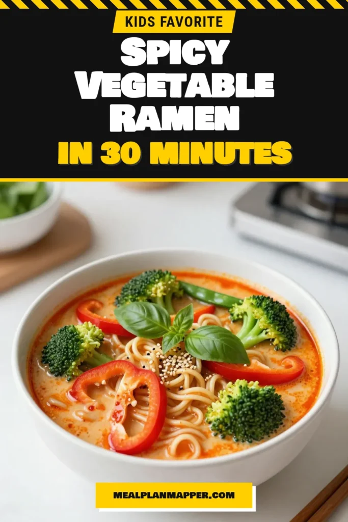 Craving something delicious? Try this spicy vegetable ramen with a rich red curry flavor! This quick vegetarian ramen recipe combines healthy ramen noodles, creamy coconut milk ramen, and fresh veggies for a satisfying meal. Perfect for a cozy dinner or a quick lunch, it's bursting with flavor. Ready in just 30 minutes! Save this red curry ramen recipe for your next cooking adventure! #SpicyVegetableRamen #RedCurryRamenRecipe #CoconutMilkRamen #HealthyRamenNoodles