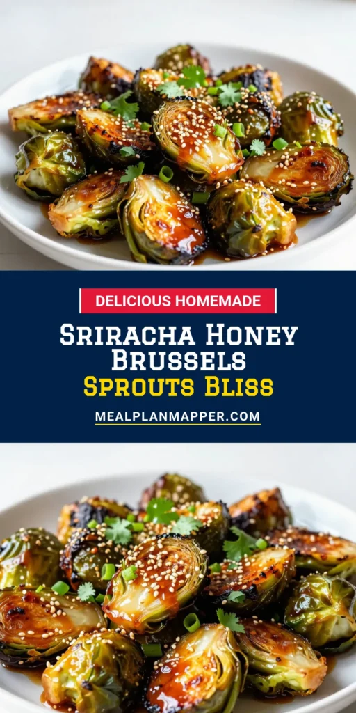 Discover the perfect spicy Brussels sprouts side dish with this Sriracha Honey Glazed Brussels Sprouts recipe! These easy Brussels sprouts with honey are roasted to perfection and coated in a sweet and spicy glaze that everyone will love. Elevate your meals with this delicious roasted Brussels sprouts recipe that’s sure to impress! Click to save this must-try recipe! #SrirachaBrusselsSprouts #HoneyGlazedBrusselsSprouts #SpicyBrusselsSprouts #EasyBrusselsSprouts