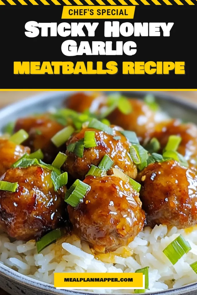 Discover the ultimate slow cooker meatball recipe with these honey garlic meatballs! Juicy ground beef or turkey meatballs are coated in a deliciously easy honey garlic sauce, offering the perfect sweet and savory blend. These flavorful meatballs are perfect for busy nights and family gatherings. Save this recipe now and make your next meal a hit! #HoneyGarlicMeatballs #SlowCookerRecipes #EasyDinner #MeatballRecipe