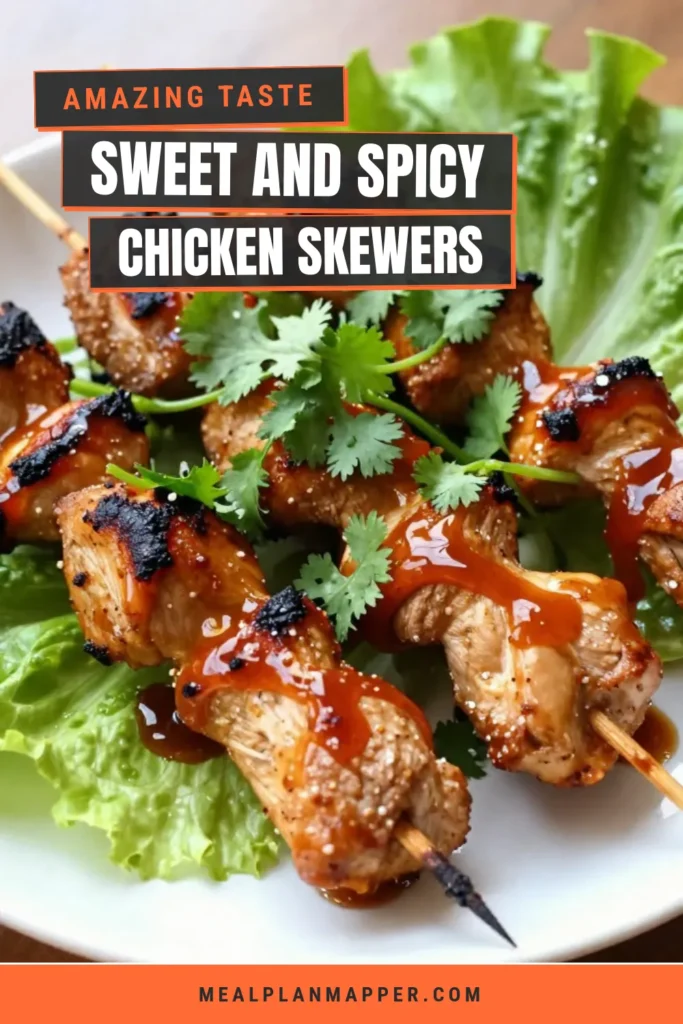 Get ready for a flavor explosion with these Honey Sriracha Chicken Skewers! This easy chicken skewers recipe combines tender chicken marinated in a delicious Sriracha chicken marinade with a sweet kick of honey. Perfect for grilling, these honey garlic chicken skewers are sure to impress at your next BBQ. Try this simple recipe today and wow your guests! Save this for your next grilling adventure! #HoneySrirachaChickenSkewers #GrilledChicken #EasyChickenSkewers #ChickenRecipes