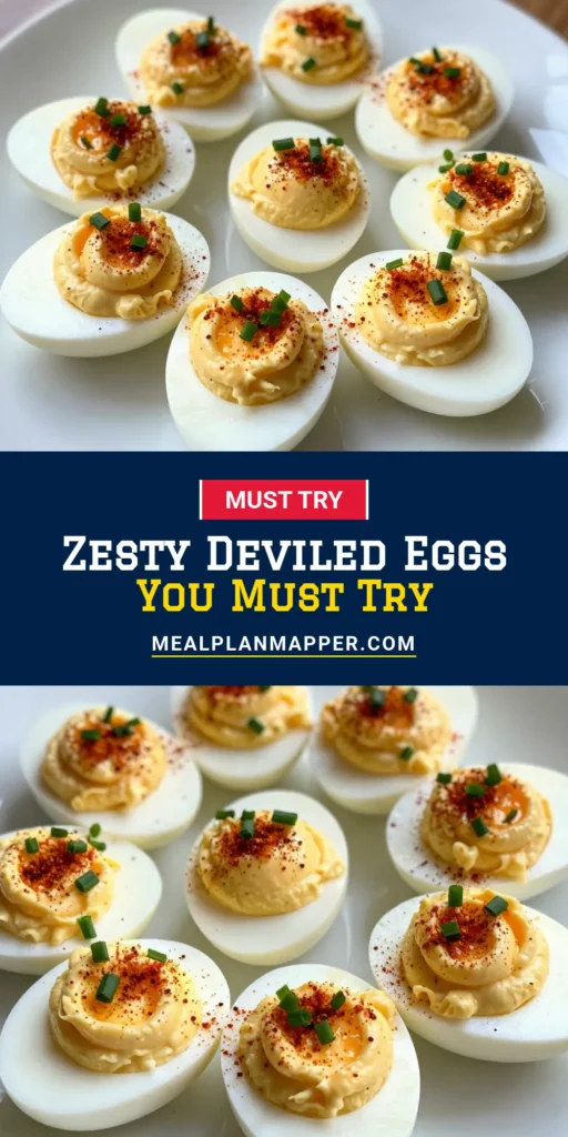 Discover the perfect deviled eggs recipe with these Zesty Deviled Eggs that pack a flavorful punch! This easy deviled eggs recipe includes a twist of spicy deviled eggs with cayenne and smoked paprika for added heat. Whether you're hosting a party or looking for a tasty snack, these homemade deviled eggs will impress everyone! Try it today and elevate your appetizer game. Save this recipe for later! #DeviledEggs #ZestyDeviledEggs #EasyDeviledEggs #SpicyDeviledEggs
