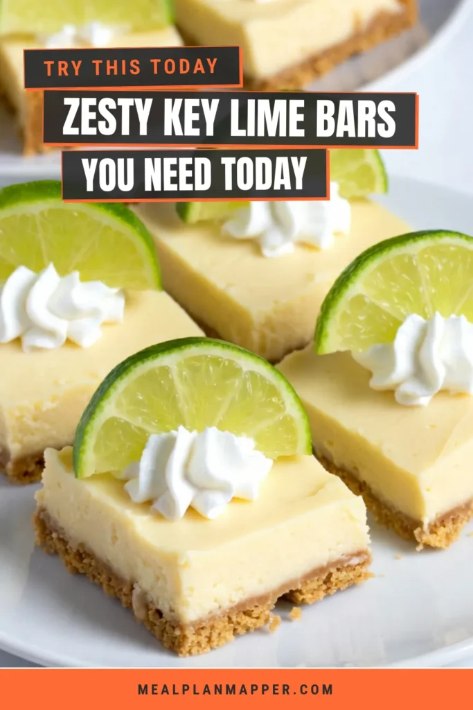 Indulge in these easy lime pie bars, a refreshing twist on classic key lime pie bars! This no-bake key lime dessert combines zesty key lime juice, sweetened condensed milk, and a buttery graham cracker crust for a delightful treat. Perfect for summer gatherings or as a quick sweet fix. Try this deliciously simple recipe now and elevate your dessert game! Save this zesty dessert recipe for later! #KeyLimePieBars #ZestyDessertRecipes #NoBakeDessert #EasyLimePieBars