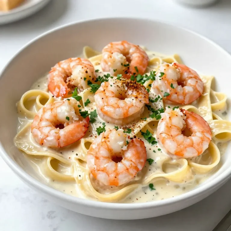- 8 oz fettuccine pasta - 1 lb shrimp, peeled and deveined - 3 tablespoons Cajun seasoning (store-bought or homemade) - 3 tablespoons olive oil - 3 cloves garlic, minced - 1 cup heavy cream - 1 cup freshly grated Parmesan cheese - 2 tablespoons unsalted butter - Salt and freshly ground black pepper, to taste - Fresh chopped parsley for garnish When I make Cajun Shrimp Alfredo, I focus on quality. Using fresh shrimp makes a big difference. Look for shrimp that smell clean and briny. If you want a twist, you can use different pasta types. Try penne or spaghetti if you prefer. Cajun seasoning brings the flavor to life. You can buy it or make your own with spices like paprika, cayenne, and garlic powder. Olive oil adds richness and helps with cooking. Always choose extra virgin for the best taste. You might wonder about alternatives. If you can't find heavy cream, you can use half-and-half or even coconut cream for a dairy-free option. For cheese, grated Pecorino Romano can work well in place of Parmesan. Fresh herbs, like parsley, add a nice touch. They not only look great but also enhance the dish's flavor. Don't skip this step! {{ingredient_image_2}} To cook fettuccine, start with a big pot. Fill it with water and add a good amount of salt. Bring the water to a boil. Once boiling, add the fettuccine. Cook it according to the package instructions until it is al dente, which means firm to the bite. When the pasta is done, drain it using a colander. Remember to save about 1 cup of the pasta water before you drain it. This water is starchy and helps thicken your sauce later! For the shrimp, place the peeled and deveined shrimp in a bowl. Sprinkle the Cajun seasoning over them. Toss the shrimp well so every piece is covered. This step gives the shrimp a bold flavor. Now, heat olive oil in a large skillet over medium-high heat. Wait until the oil shimmers like a calm lake. Carefully add the shrimp to the hot skillet. Sauté them for about 2-3 minutes per side. They should turn pink and curl up when cooked. Once done, set the shrimp on a plate to rest. Next, it's time for the Alfredo sauce. In the same skillet, lower the heat to medium. Add the unsalted butter and let it melt completely. Once melted, add the minced garlic. Sauté the garlic for about 1 minute. Stir it often until it smells great and turns lightly golden. Now, slowly pour in the heavy cream while stirring. Bring the cream to a gentle simmer. Let it thicken for about 3-4 minutes. Then, whisk in the freshly grated Parmesan cheese. Keep stirring until the sauce is smooth and creamy. If the sauce gets too thick, add a splash of that reserved pasta water. Taste it and add salt and pepper as needed. Finally, fold the cooked fettuccine and sautéed shrimp into the creamy sauce. Mix gently so everything is well coated. If the sauce is too thick, you can add more pasta water to reach the right consistency. The goal is creamy but not runny. Serve it hot, and enjoy your Cajun Shrimp Alfredo! To adjust the spice level, add more or less Cajun seasoning. Start small if you’re unsure. Mix in a little cayenne pepper for extra heat. You can also add smoked paprika for a deeper flavor. Fresh herbs like thyme or basil can brighten your dish. To keep shrimp tender, don’t overcook them. Cook just until they turn pink. If they sit too long, they get tough. Use medium-high heat to get a nice sear. Avoid crowding the pan; cook in batches if needed. Serve in deep bowls for a nice look. Garnish with parsley for color. A sprinkle of extra Cajun seasoning adds flair. Serve with garlic bread or a simple salad. These sides balance the rich pasta and make a full meal. Pro Tips Fresh Shrimp Matters: Always opt for fresh shrimp to ensure the best flavor and texture in your dish. Frozen shrimp can work, but be sure to thaw them properly and pat them dry before cooking. Homemade Cajun Seasoning: For an extra kick of flavor, consider making your own Cajun seasoning with paprika, cayenne, garlic powder, onion powder, and dried herbs. This allows you to customize the spice level to your liking. Perfect Pasta: To prevent your fettuccine from becoming mushy, ensure you cook it just until al dente. It will continue to cook slightly when mixed with the hot Alfredo sauce. Garnish Wisely: Don’t skip the fresh parsley! It not only adds a burst of color but also a fresh flavor that brightens the richness of the Alfredo sauce. {{image_4}} Cajun Shrimp Alfredo is tasty, but you can change the protein. - Cajun Chicken Alfredo: Use chicken breast instead of shrimp. Season it with Cajun spices, then sauté it until golden brown. Slice the chicken and mix it into the creamy sauce. - Cajun Sausage Alfredo: Try andouille sausage for a smoky twist. Slice the sausage and cook it in the pan until browned. The spicy flavor pairs well with the creamy sauce. You can enjoy Cajun flavors without meat. Here are two ideas. - Mushroom Alfredo: Use a mix of mushrooms for a hearty dish. Sauté the mushrooms in olive oil until they are soft. Add them to the creamy sauce for a rich flavor. - Zucchini Noodles with Cajun Sauce: Swap pasta for zucchini noodles. Spiralize the zucchini and cook it lightly. Toss it with the Cajun cream sauce for a fresh meal. Adding veggies makes the dish even better. Here are my favorites. - Recommended veggies to include: Bell peppers, spinach, and broccoli add color and nutrients. They also enhance the dish's taste. - Cooking tips for adding veggies: Sauté the veggies in the same pan after cooking the protein. This way, they absorb the Cajun flavor. Add them right before mixing in the pasta for a crisp bite. To keep your Cajun Shrimp Alfredo fresh, store it in an airtight container. Place it in the fridge for up to three days. For longer storage, freeze it in a freezer-safe container. It can last up to three months in the freezer. Make sure to label the container with the date. When you’re ready to enjoy your leftovers, you have a few options. You can reheat the pasta in the microwave or on the stovetop. If using the microwave, heat in short intervals. Stir between each interval to heat evenly. If you choose the stovetop, add a splash of cream or reserved pasta water. This helps keep the sauce creamy and smooth. Leftovers can stay in the fridge for up to three days. If you freeze the dish, it can last up to three months. Always check your food before eating. If it smells off or has a strange color, it’s better to throw it away. Trust your senses to keep your meals safe. To make your own Cajun seasoning, gather these ingredients: - 1 tablespoon paprika - 1 teaspoon cayenne pepper - 1 teaspoon garlic powder - 1 teaspoon onion powder - 1 teaspoon dried oregano - 1 teaspoon dried thyme - 1 teaspoon salt - 1 teaspoon black pepper Mix all the spices in a bowl. Store in an airtight jar. This blend gives your Cajun Shrimp Alfredo a bold kick and is great for other dishes too! Yes, you can prepare this dish ahead of time. Here are some tips: - Cook the fettuccine until al dente. This prevents it from getting mushy. - Store the shrimp and sauce separately from the pasta. - Keep everything in airtight containers in the fridge. - Reheat the sauce gently to avoid separation. This way, you can enjoy your meal quickly when you're ready to eat! Cajun Shrimp Alfredo can be spicy, but you can adjust the heat level. - Use less Cajun seasoning for a milder flavor. - Add a pinch of cayenne for extra heat. - Serve with a side of sour cream to cool it down. Everyone can enjoy this dish, no matter their spice tolerance! Pair Cajun Shrimp Alfredo with these tasty sides: - A light green salad with vinaigrette - Garlic bread for dipping - Roasted vegetables like zucchini or asparagus These options complement the creamy pasta well and make for a balanced meal! Cajun Shrimp Alfredo is a simple yet tasty dish. We covered key ingredients, cooking steps, and helpful tips. You can adjust flavors and try different proteins. Whether you prefer shrimp, chicken, or veggies, there's an option for everyone. Remember to store your leftovers properly to keep them fresh. With these insights, you can impress your family and friends with this creamy delight. Enjoy making it your own!