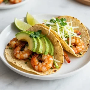 - 1 lb large shrimp, peeled and deveined - 1 cup all-purpose flour - 1/2 cup cornmeal The main ingredients for Firecracker shrimp tacos are simple yet delicious. Large shrimp form the star of this dish. They should be fresh and peeled to save time. All-purpose flour and cornmeal create a crispy coating that makes the shrimp extra tasty. - 1 teaspoon smoked paprika - 1 teaspoon garlic powder - 1/2 teaspoon cayenne pepper (adjust for spiciness) - Sea salt and freshly cracked black pepper to taste Seasonings bring the shrimp to life. Smoked paprika adds a warm, deep flavor. Garlic powder gives it a nice kick, while cayenne pepper adds heat. Adjust the cayenne based on your spice preference. Always finish with sea salt and black pepper for balance. - 1 ripe avocado, sliced - 1 cup shredded green cabbage - Fresh cilantro, roughly chopped - Lime wedges (for serving) Toppings elevate the tacos. Sliced avocado offers creaminess that pairs well with the crispy shrimp. Shredded cabbage adds a nice crunch. Fresh cilantro gives a burst of flavor. Lime wedges are essential for that zesty finish. Don&rsquo;t skip them! Enjoy each bite, and feel free to mix and match toppings to suit your taste. {{ingredient_image_2}} To make the buttermilk mixture, combine 1/2 cup of buttermilk with 1 tablespoon of hot sauce. Stir it well until mixed. This mixture adds flavor and keeps the shrimp moist. Marinate the shrimp for at least 15 minutes. This time allows the shrimp to soak up the spice from the buttermilk. In a bowl, mix together 1 cup of all-purpose flour, 1/2 cup of cornmeal, 1 teaspoon of smoked paprika, 1 teaspoon of garlic powder, and 1/2 teaspoon of cayenne pepper. Add sea salt and black pepper to taste. This coating gives the shrimp a nice crunch. Make sure you mix well so every bite is flavorful. After marinating, take each shrimp out of the buttermilk. Let the excess buttermilk drip off before dredging. Coat each shrimp in the flour mixture. Shake off any extra flour to avoid clumps. Heat about an inch of vegetable oil in a frying pan over medium-high heat. When the oil is shimmering, add the shrimp in batches. Fry each side for 2-3 minutes until golden brown. Use a plate lined with paper towels to drain excess oil. To warm the corn tortillas, use another skillet over medium heat. Warm each tortilla for about 30 seconds on each side. Look for a slight char to add flavor. This step makes the tortillas soft and easy to fold for your tacos. Start with a warm tortilla. Place a generous amount of crispy shrimp in the center. Top with sliced avocado and a handful of shredded green cabbage. The cabbage adds a nice crunch. For a fresh touch, sprinkle chopped cilantro on top. Finally, serve with lime wedges to squeeze over the tacos for a zesty kick. Enjoy the bursts of flavor with each bite! To get that crunchy texture, use vegetable oil or canola oil. Both oils heat well and fry shrimp perfectly. Always check the oil temperature. It should be hot, but not smoking, around 350&deg;F. Adjust your heat as needed. If it&rsquo;s too hot, the shrimp may burn. If it&rsquo;s too cool, they&rsquo;ll be greasy. For a tasty twist, try using yogurt or coconut milk instead of buttermilk. Both options add great flavor. You can also add lime juice or garlic to your marinade for extra zest. Letting shrimp marinate for 15 to 30 minutes allows them to soak in flavors. Serve these tacos with a side of rice and beans for a complete meal. A fresh salad pairs well too, adding crunch and color. For drinks, try a light beer or a fruity soda. They balance the spice of the shrimp nicely. Enjoy your meal with friends for a fun taco night! Pro Tips Choose the Right Shrimp: Opt for large, fresh shrimp for the best texture and flavor. Frozen shrimp can also work, but be sure to thaw them properly before marinating. Adjusting Spice Levels: Feel free to modify the cayenne pepper according to your heat preference. For a milder version, reduce the amount or leave it out entirely. Perfectly Crispy Coating: Make sure to shake off excess flour after dredging the shrimp to avoid clumping, which can prevent the coating from becoming crispy. Serving Suggestions: These tacos pair wonderfully with a side of spicy salsa or a refreshing mango salsa for an added burst of flavor! {{image_4}} You can change the shrimp in this recipe. Chicken works great. Use boneless, skinless chicken thighs or breasts. Cut them into small pieces, then follow the same marinating and frying steps. Tofu is another option. Firm tofu absorbs flavors well. Press it to remove water, then cut it into cubes. Marinate and coat just like the shrimp. Spices can change the taste of your tacos. Try adding cumin or onion powder for a different kick. Fresh herbs like cilantro or parsley add a bright taste. You can also balance sweet and spicy. Mix in honey or maple syrup for sweetness. Adjust the cayenne pepper for more or less heat. This way, you can make it just how you like it. Garnishing makes tacos appealing. Add lime wedges for extra zing. Crumbled feta or queso fresco gives a creamy touch. Use colorful toppings, like diced tomatoes or radishes, for a visual pop. For serving, stack the tacos on a wooden board. This creates a fun, casual vibe. You can also serve them in individual baskets lined with parchment paper. To keep your leftover shrimp fresh, store them in an airtight container. Place a paper towel inside to absorb moisture. This helps maintain crispiness. Store them in the fridge for up to three days. For best results, keep the toppings separate. Wrap tortillas in foil or plastic wrap to avoid drying out. To reheat shrimp, use a skillet over medium heat. Add a splash of oil to prevent sticking. Warm them for about three minutes, flipping halfway. For tortillas, heat them in a dry skillet for 30 seconds on each side. This brings back their softness and flavor. You can freeze cooked shrimp for later use. Allow them to cool completely before freezing. Place shrimp in a single layer on a baking sheet to prevent sticking. Once frozen, transfer them to a freezer-safe bag. To thaw, leave shrimp in the fridge overnight. Use them in tacos or salads for a quick meal. You should marinate the shrimp for at least 15 minutes. This time lets the flavors soak in. If you want a stronger taste, you can marinate them for up to 30 minutes. Just don't go longer, as the shrimp can become mushy. Yes, you can easily make these tacos gluten-free. Simply swap the all-purpose flour with a gluten-free flour blend. You can also use cornmeal alone for the coating. Make sure to check the corn tortillas to ensure they are gluten-free. If you don&rsquo;t have buttermilk, you can make a quick substitute. Mix 1/2 cup of milk with 1/2 tablespoon of lemon juice or vinegar. Let it sit for about 5 minutes. This will create a tangy flavor similar to buttermilk. The spice level can vary. The cayenne pepper adds heat, but you can adjust it. For milder tacos, use less cayenne. If you love spice, add more hot sauce or cayenne. Taste as you go to find your perfect heat. To cook shrimp properly, watch for their color. They should turn pink and opaque. This usually takes about 2-3 minutes per side in the hot oil. To be sure, cut one open; it should be white and firm inside. In this article, we explored how to make delicious Firecracker Shrimp Tacos. We covered the key ingredients like shrimp, flour, and cornmeal. You learned about marinating, coating, and cooking methods to get the perfect crunch. We also shared tips for toppings and serving. Remember, you can adapt these tacos with different proteins or spices. Have fun experimenting! Enjoy sharing your tasty creations with friends and family. Your culinary skills will shine with this dish.