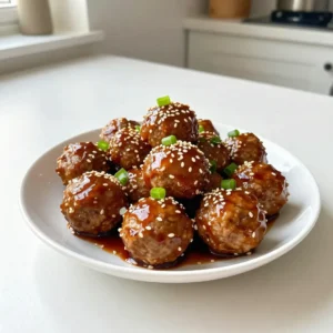 - 1 lb ground turkey - 1/2 cup panko breadcrumbs - 1/4 cup green onions, finely chopped - 2 cloves garlic, minced - 1 tablespoon fresh ginger, grated I love starting with the main ingredients. Ground turkey is lean and easy to work with. Panko breadcrumbs add a nice crunch. Finely chopped green onions give a fresh taste. Minced garlic brings a savory depth. Fresh ginger adds a warm spice. - 1 egg, lightly beaten - 1/4 cup teriyaki sauce (plus extra for glazing) - 1 tablespoon sesame oil - Salt and pepper to taste Next, we mix in the additional ingredients. The egg helps bind everything together. Teriyaki sauce adds a sweet and savory flavor. Sesame oil gives a nice nuttiness. A sprinkle of salt and pepper enhances all the tastes. - Sesame seeds - Extra green onions Finally, garnishes finish the dish. Sesame seeds add a delightful crunch. Extra green onions provide brightness and color. These small touches make your teriyaki turkey meatballs look and taste amazing! {{ingredient_image_2}} Start by preheating your oven to 400&deg;F (200&deg;C). This step warms the oven for even cooking. Next, line a baking sheet with parchment paper. This helps prevent the meatballs from sticking and makes clean-up easier. Grab a large mixing bowl. Add 1 pound of ground turkey. Then, mix in 1/2 cup of panko breadcrumbs and 1/4 cup of finely chopped green onions. Next, add 2 minced cloves of garlic and 1 tablespoon of grated fresh ginger. Pour in 1 lightly beaten egg, along with 1/4 cup of teriyaki sauce and 1 tablespoon of sesame oil. Season with salt and pepper to taste. Use your hands or a spoon to mix everything together until combined well. With slightly damp hands, take portions of the mixture. Roll them into meatballs about 1-2 inches wide. Place these meatballs on the lined baking sheet, giving them space to cook evenly. Bake the meatballs in the preheated oven for 20-25 minutes. Keep an eye on them; they should be fully cooked and show no pink inside. After the meatballs finish baking, remove them from the oven. Drizzle them with extra teriyaki sauce for flavor. Place them back in the oven for 5 more minutes. This step helps the sauce thicken and glaze the meatballs for a shiny finish. Once done, let the meatballs cool for a few minutes on the baking sheet. Then, transfer them to a serving platter. For a nice touch, sprinkle sesame seeds on top. Add extra chopped green onions for freshness and crunch. Enjoy your tasty teriyaki turkey meatballs! To get the best texture for your meatballs, mix the ingredients well. I like to use my hands for this. It helps blend everything nicely. Make sure the ground turkey and panko are evenly mixed. This gives the meatballs a great bite. When you handle the mixture, keep your hands damp. This also helps prevent sticking. Fresh ingredients make a big difference in flavor. Use fresh garlic and ginger for a zesty kick. They bring out the best taste in your meatballs. For teriyaki sauce, I recommend brands like Kikkoman or Soy Vay. These sauces have a good balance of sweet and salty. They can elevate the flavor of your turkey meatballs. Shape your meatballs to be about 1 to 2 inches in diameter. This size helps them cook evenly. When baking, keep an eye on them. They should take about 20 to 25 minutes. To check if they are done, cut one in half. There should be no pink inside. This ensures they are safe to eat. Pro Tips Moisture Matters: To keep your turkey meatballs juicy, do not overmix the meat mixture. Just combine until ingredients are incorporated. Seasoning Boost: For an extra flavor kick, consider adding a splash of soy sauce or a dash of chili flakes to the mixture. Perfectly Shaped: Using a small cookie scoop can help you achieve evenly sized meatballs, ensuring they cook at the same rate. Glazing Trick: For a shiny finish, apply the teriyaki glaze during the last few minutes of baking, allowing it to caramelize without burning. {{image_4}} You can switch up the meat if you want. Ground chicken works great instead of turkey. It keeps the dish light and tasty. Another option is to go vegetarian. Use lentils or mushrooms to create a hearty meatball. Cooked lentils mash easily and have a nice texture. Mushrooms add a rich flavor and stay moist in the oven. Want to kick up the flavor? Add spices like sriracha for some heat. This gives your meatballs a nice kick. You can also try different glazes. Try honey, soy sauce, or even a bit of orange juice. Each glaze can change the whole taste of your meatballs. How you serve these meatballs can change things up, too. Serve them over noodles for a filling meal. You can also toss them on a salad for a lighter dish. If you love grilling, skewer the meatballs on sticks. This makes for a fun and tasty barbecue option. To store leftovers, let the teriyaki turkey meatballs cool down. Place them in an airtight container. This keeps them fresh and safe to eat later. In the fridge, these meatballs last for about three to four days. Always check for any off smells before using them. For proper freezing, arrange the meatballs in a single layer on a baking sheet. Freeze them for about one to two hours until solid. Then, transfer them to a freezer-safe bag or container. Make sure to remove as much air as possible. This helps prevent freezer burn. When you're ready to eat, thaw the meatballs overnight in the fridge. Reheat them in the oven or microwave until hot. Making teriyaki turkey meatballs in advance is a smart choice. You can prepare the mixture a day ahead and keep it in the fridge. This saves time on busy days. For the best results, shape the meatballs before cooking. You can also bake them in advance and store them. Just remember to glaze them right before serving for that fresh taste. Teriyaki turkey meatballs take about 20 to 25 minutes to cook in the oven. Preheat your oven to 400&deg;F (200&deg;C). Bake until the meatballs are firm and no pink shows inside. To ensure they are done, you can use a meat thermometer. The internal temperature should reach 165&deg;F (74&deg;C). This method gives you juicy meatballs every time. Yes, you can use store-bought teriyaki sauce for quick prep. Look for a sauce that has a good balance of sweet and salty flavors. This can save you time; just pour it into the meatball mixture and glaze after baking. Many brands have great options, so choose one that fits your taste. I love serving these meatballs with steamed rice or stir-fried veggies. The rice absorbs the teriyaki sauce, making each bite flavorful. You can also pair them with a crisp salad or noodles for a fun twist. These combinations make a complete meal that everyone enjoys. These teriyaki turkey meatballs are not strictly keto-friendly due to the panko breadcrumbs. They add carbs to the recipe. If you're on a keto diet, you can replace panko with almond flour or crushed pork rinds. This keeps the meatballs low in carbs while still being tasty. You now know how to make delicious teriyaki turkey meatballs. We discussed key ingredients like ground turkey, panko breadcrumbs, and seasonings. I walked you through each step, from mixing to baking. I shared tips for better texture and flavor. You can also switch proteins and store leftovers easily. Try these ideas to enjoy flavorful meals. Now, you have the tools to create your own tasty variations without stress. Dive in and have fun cooking!