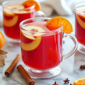 - 4 cups apple cider - 1 cup dried hibiscus flowers - 1 medium orange, thinly sliced - 1 medium apple, thinly sliced - 2 cinnamon sticks - 4 whole cloves - 1 tablespoon honey (or more, to taste) - 2 cups water Hibiscus is a flower that packs a punch of flavor. It has a tart taste, similar to cranberries. This flower is not just tasty; it also has many health benefits. Hibiscus tea can help lower blood pressure and improve heart health. It is rich in antioxidants, which fight free radicals in the body. These antioxidants can help keep your skin healthy and glowing. Plus, hibiscus can boost your immune system. This makes it a great addition to your autumn cider. You can change some ingredients to match the season. For a cozy winter drink, add fresh ginger for warmth. In spring, try fresh berries to give it a fruity twist. Summer could call for fresh mint leaves, which add a refreshing taste. Each season offers a chance to switch things up and enjoy new flavors. Choose fruits and spices that reflect what&rsquo;s fresh and in season. This will make your Autumn Hibiscus Cider unique every time you make it! {{ingredient_image_2}} 1. Place the dried hibiscus flowers and water in a large pot. Bring to a boil over medium-high heat. 2. Reduce heat to low and let it simmer for 10 minutes. This helps extract deep hibiscus flavors. 3. Use a fine mesh strainer to strain the tea into a pitcher. Discard the solids. 4. Return the pot to the stove. Pour in the hibiscus tea and apple cider. 5. Add the sliced orange and apple, cinnamon sticks, and whole cloves. Mix well. 6. Bring the mixture to a gentle simmer over low heat for 20 minutes. This allows the flavors to blend. 7. Taste the cider and stir in honey. Adjust sweetness as needed. 8. Remove from heat and let it cool for a few minutes. This enhances flavor. 9. For a smoother texture, strain the cider again before serving. Pour into mugs or heatproof glasses. - Simmering is key. It helps the flavors develop fully. - Straining ensures a smooth drink free of solids. - Adjusting sweetness at the end keeps the flavors balanced. - A large pot for boiling and simmering. - A fine mesh strainer for easy straining. - A pitcher to hold the finished cider. - Heatproof mugs or glasses for serving. To make your Autumn Hibiscus Cider even better, layer flavors. Add a pinch of nutmeg for warmth. You can also use fresh ginger slices for a spicy kick. Try adding a splash of vanilla extract. This adds depth to the cider. One mistake is boiling the hibiscus too long. This can make your cider bitter. Another error is not tasting as you go. Adjust the sweetness with honey, but add it slowly. Lastly, don&rsquo;t skip the cooling step. This helps the flavors blend beautifully. Serve your cider hot in clear mugs. This way, everyone can see the bright colors. Garnish with a slice of orange or apple. A cinnamon stick makes a lovely stirrer. You can also create a cozy vibe with soft blankets and warm lighting. Enjoy your drink with friends or family around a fire. Pro Tips Fresh Ingredients: Always use fresh, high-quality apple cider for the best flavor. Avoid overly processed options that may contain preservatives. Adjusting Sweetness: Start with 1 tablespoon of honey, then taste the cider. You can always add more honey, but it's hard to fix a cider that's too sweet. Hibiscus Variations: Experiment with different dried flowers, such as chamomile or rose hips, for unique flavor profiles in your cider. Serving Suggestions: For an extra festive touch, serve the cider with a splash of rum or bourbon for a delightful adult version. {{image_4}} You can easily turn Autumn Hibiscus Cider into a fun adult drink. Add a splash of rum or vodka for a kick. Alternatively, mix in some sparkling wine for a bubbly treat. Each option enhances the flavors and adds a festive twist. Remember to adjust your honey based on the added sweetness of the alcohol. Enjoy responsibly! Feel free to play with different fruits in your cider. Pears or pomegranates pair nicely with hibiscus. You can also add cranberries for a tart flavor. Each fruit brings its own taste and color. Try mixing and matching to find your favorite blend. The goal is to create a cider that excites your taste buds. Autumn Hibiscus Cider is great hot or cold. Serve it warm for chilly nights; it warms you up from the inside. Just simmer until heated through before pouring. For a cool treat, chill the cider in the fridge. Serve it over ice with a garnish of fresh fruit. Both ways are refreshing, so enjoy as you like! To store leftover cider, let it cool to room temperature. Pour the cider into an airtight container. This helps keep the flavors fresh. You can use glass jars or plastic bottles. Seal the container tightly and place it in the fridge. It will stay fresh for up to five days. Each ingredient has a different shelf life. Dried hibiscus flowers can last 1-2 years when stored in a cool, dark place. Apple cider usually stays good for about a week after opening. Fresh fruits like oranges and apples last about a week in the fridge. Honey can last indefinitely if kept sealed. To reheat the cider, pour it into a pot over low heat. Stir gently as it warms. Avoid boiling to keep flavors intact. You can also microwave the cider in a heatproof mug for about 1-2 minutes. Just make sure to check the temperature before sipping. Enjoy it warm for the best fall experience! Hibiscus is packed with good stuff for your body. It can help lower blood pressure. This flower also has antioxidants that fight free radicals. These antioxidants can help keep your skin healthy and glowing. Hibiscus tea may support heart health as well. Some studies even show it can help with weight loss. It is a great way to enjoy a tasty drink while boosting your health. Yes, you can use fresh hibiscus flowers! However, you need more fresh flowers than dried ones. Fresh hibiscus has a lighter flavor. You may need to adjust your honey or spices to get the taste just right. It's best to taste as you go. This way, you can find the perfect balance for your drink. You can buy Autumn Hibiscus Cider at many stores. Check local grocery stores, especially in the fall. Some places sell it at farmer's markets too. If you want a quick option, look online. There are many websites that offer ready-made hibiscus cider. You can also find the ingredients to make it yourself! This article covered the main points of making Autumn Hibiscus Cider. We explored the ingredients, their benefits, and how to prepare them. You learned important cooking tips and tricks for great flavor. Plus, we shared fun variations for your cider and how to store it properly. Don't forget to try different fruit combos and serving methods. Enjoy this drink warm or cold, and savor its health perks. With all these insights, you can create a delicious cider for any season. Now, go ahead and impress your friends with your new skills!