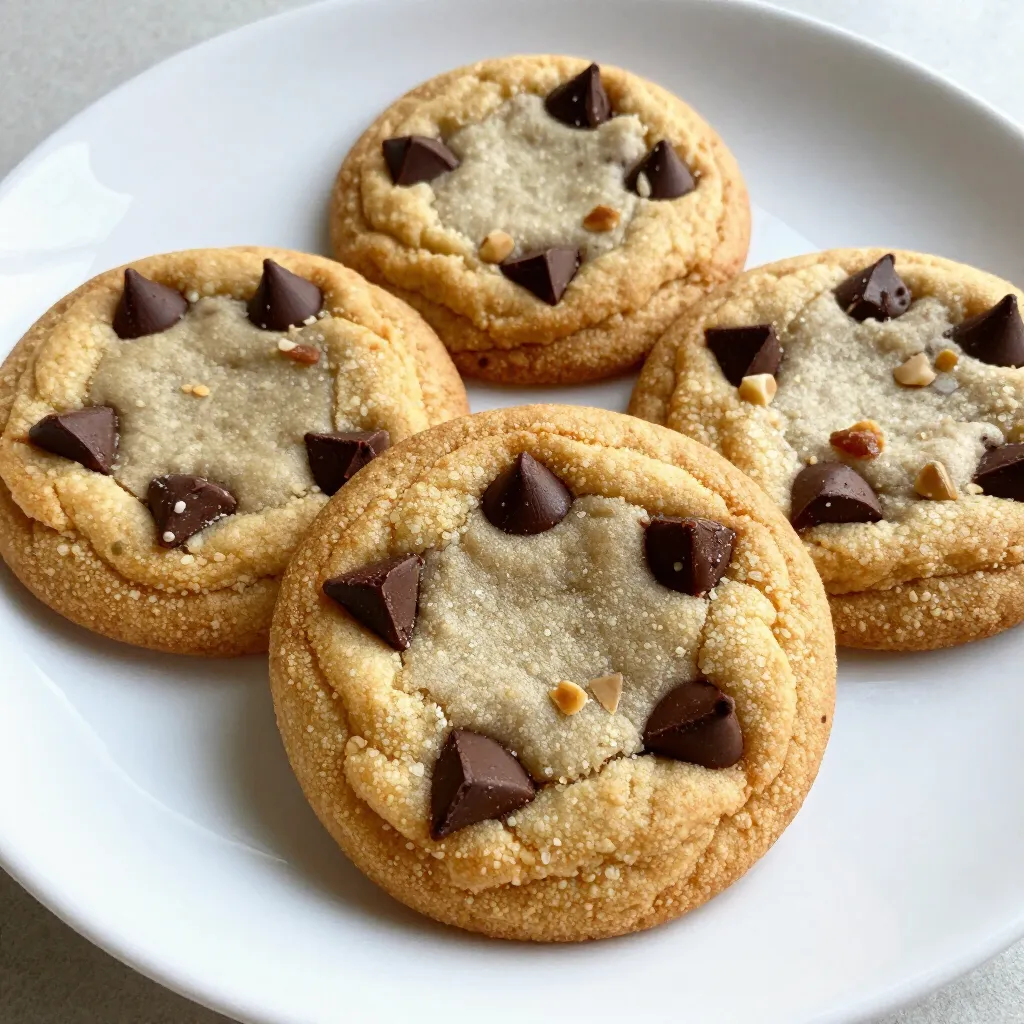 To make the best brown butter chocolate chip cookies, gather these simple ingredients: - 1 cup unsalted butter (2 sticks) - 1 cup packed brown sugar - 1/2 cup granulated sugar - 2 large eggs - 1 teaspoon pure vanilla extract - 2 1/4 cups all-purpose flour - 1 teaspoon baking soda - 1/2 teaspoon fine sea salt - 2 cups semi-sweet chocolate chips - 1/2 cup chopped nuts (optional; walnuts or pecans work well) You can add a twist to your cookies with these extras: - A pinch of cinnamon for warmth - Sea salt flakes for a sweet-salty balance - Different chocolate types like dark or milk chocolate Using good ingredients makes a big difference. Here are some tips: - Butter: Choose fresh, high-quality unsalted butter for the best flavor. - Sugars: Use dark brown sugar for a richer taste. - Chocolate Chips: Go for high-quality semi-sweet chocolate. It adds depth. - Nuts: If you use nuts, pick fresh ones. They add crunch and flavor. These choices will elevate your cookies and make them truly irresistible! {{ingredient_image_2}} To start, you must brown the butter. In a medium saucepan, melt 1 cup of unsalted butter over medium heat. Stir it constantly. This helps the butter heat evenly. Watch closely as it changes color. The butter will turn a rich golden brown and smell nutty. This process takes about 5-7 minutes. Once done, remove it from the heat. Let it cool for a few minutes before using. Next, grab a large mixing bowl. Combine 1 cup of packed brown sugar and 1/2 cup of granulated sugar. Pour in the slightly cooled brown butter. Mix these together until they blend well. Now crack in 2 large eggs, one at a time. Mix thoroughly after each egg. This step keeps your batter smooth. Finally, stir in 1 teaspoon of pure vanilla extract. This adds a lovely flavor to your cookies. In a separate bowl, whisk together 2 1/4 cups of all-purpose flour, 1 teaspoon of baking soda, and 1/2 teaspoon of fine sea salt. Slowly add this dry mix to the wet ingredients. Stir gently until just combined. Be careful not to overmix. You want soft cookies, not tough ones. Now it's time to add chocolate! Fold in 2 cups of semi-sweet chocolate chips and, if you like, 1/2 cup of chopped nuts. Use a spatula to mix them evenly into the dough. Preheat your oven to 350°F (175°C). Line your baking sheets with parchment paper. To shape the cookies, use a tablespoon or cookie scoop. Portion out rounded balls of dough. Place them on the prepared sheets, leaving space between each cookie. Bake in the preheated oven for 10-12 minutes. Look for golden brown edges and soft centers. Enjoy the wonderful smell! To brown butter, you need to keep your eye on it. Start with unsalted butter in a medium saucepan. Melt the butter over medium heat. Stir it often to break down the milk solids. Watch closely as it changes color. You want a golden brown shade. This should take about 5-7 minutes. When you smell a nutty aroma, it’s ready. Remove it from the heat and let it cool slightly. This adds a deep flavor to your cookies. The texture of your cookies can change based on a few factors. For chewy cookies, use more brown sugar. Brown sugar adds moisture. It keeps the cookies soft. If you want crispy cookies, use more granulated sugar. You can also bake them a minute longer. This will give you a crunchy edge. Remember, the thickness of your dough balls matters, too. Smaller balls will be crispier, while larger ones will stay chewy. To bake cookies evenly, space them well on the baking sheet. Leave at least 2 inches apart. This gives them room to spread. Use a cookie scoop for even sizes. This helps them bake at the same rate. Always line your baking sheets with parchment paper. It prevents sticking and makes cleanup easy. Rotate the baking sheets halfway through baking. This ensures all cookies get equal heat. Enjoy your perfect batch of brown butter chocolate chip cookies! Pro Tips Browning the Butter: Make sure to constantly stir the butter as it browns to avoid burning. The perfect color is a rich amber with a nutty aroma. Chilling the Dough: For thicker cookies, consider chilling the dough for 30 minutes before baking. This helps prevent spreading and enhances the flavors. Using Quality Chocolate: Opt for high-quality semi-sweet chocolate chips for a richer chocolate flavor. You can also mix in dark chocolate for a more complex taste. Storing Cookies: Store your cookies in an airtight container at room temperature to keep them fresh. You can also freeze the dough for up to 3 months for later use. {{image_4}} You can change the flavor by adding different extracts. Try almond extract for a nutty twist. A teaspoon of orange or coconut extract can brighten your cookies. Each option gives a unique taste, making your cookies special. Experimenting with extracts adds fun to baking. You can choose between dark or milk chocolate chips. Dark chocolate gives a rich taste and slight bitterness. Milk chocolate is sweeter and creamier. Mixing them is also a great idea! You’ll enjoy a balance of flavors. Each choice changes the cookie's flavor and texture. Adding nuts can make your cookies crunchier. Walnuts give a deep flavor. Pecans are sweeter and buttery. Almonds add a nice crunch. You can use one type or mix them for variety. Just chop them coarsely and fold them in with the chocolate. Nuts add texture and extra taste to each bite. To keep your brown butter chocolate chip cookies fresh, store them in an airtight container. This helps lock in moisture and flavor. Place parchment paper between layers of cookies to prevent sticking. Store them at room temperature, away from heat or direct sunlight. For longer freshness, consider adding a slice of bread to the container. The bread will absorb excess moisture, keeping your cookies soft. You can also freeze cookies if you won’t eat them in a week. This method preserves taste and texture. Freezing cookie dough is a great way to enjoy fresh cookies anytime. Scoop the dough into balls and place them on a baking sheet. Freeze them for about one hour. Once firm, transfer the balls to a freezer bag. Label the bag with the date. You can freeze the dough for up to three months. When ready to bake, just pop them in the oven straight from the freezer, adding a minute or two to the baking time. Store your cookies in an airtight container. This keeps them fresh and soft. You can also add a slice of bread to the container. The bread will help keep the cookies moist. If you want them to last longer, you can freeze them. Just wrap them tightly in plastic wrap before placing them in a freezer bag. Yes, you can easily make these cookies without nuts. Just skip the nuts when adding ingredients. The cookies will still taste great and stay soft. If you want extra flavor, you can add more chocolate chips instead. To check if your cookies are done, look for golden brown edges. The centers may still look soft. If the edges are nice and brown, they are likely ready. You can also use a toothpick to test. Insert it into the center; if it comes out clean, the cookies are done. Yes, you can use salted butter. However, reduce the added salt in the recipe. If the recipe calls for 1/2 teaspoon of salt, try using only 1/4 teaspoon. This helps keep the flavor balanced, and your cookies will still taste amazing. In this blog post, we explored how to make the best brown butter chocolate chip cookies. We looked at key ingredients, step-by-step instructions, and helpful tips to ensure perfect cookies every time. Remember, browning the butter enhances flavor, and selecting quality ingredients makes a difference. With variations and storage tips, you can enjoy these cookies longer. Use this guide to create delicious treats that impress friends and family. Happy baking!